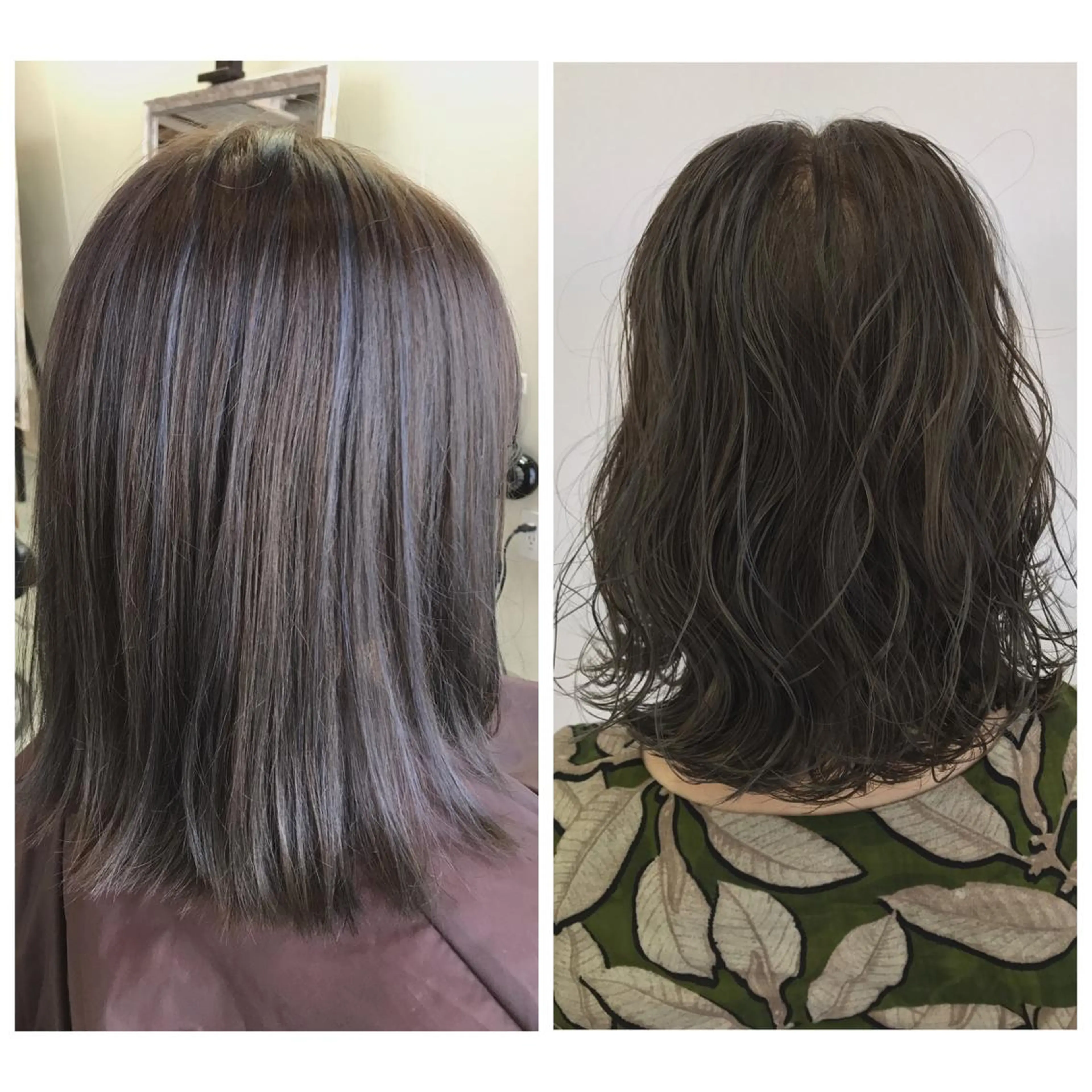 ミディアム カラー ブルーカラー ブルージュ ハイライトカラー ハイライト lani 天神大名/ブリーチのヘアスタイル