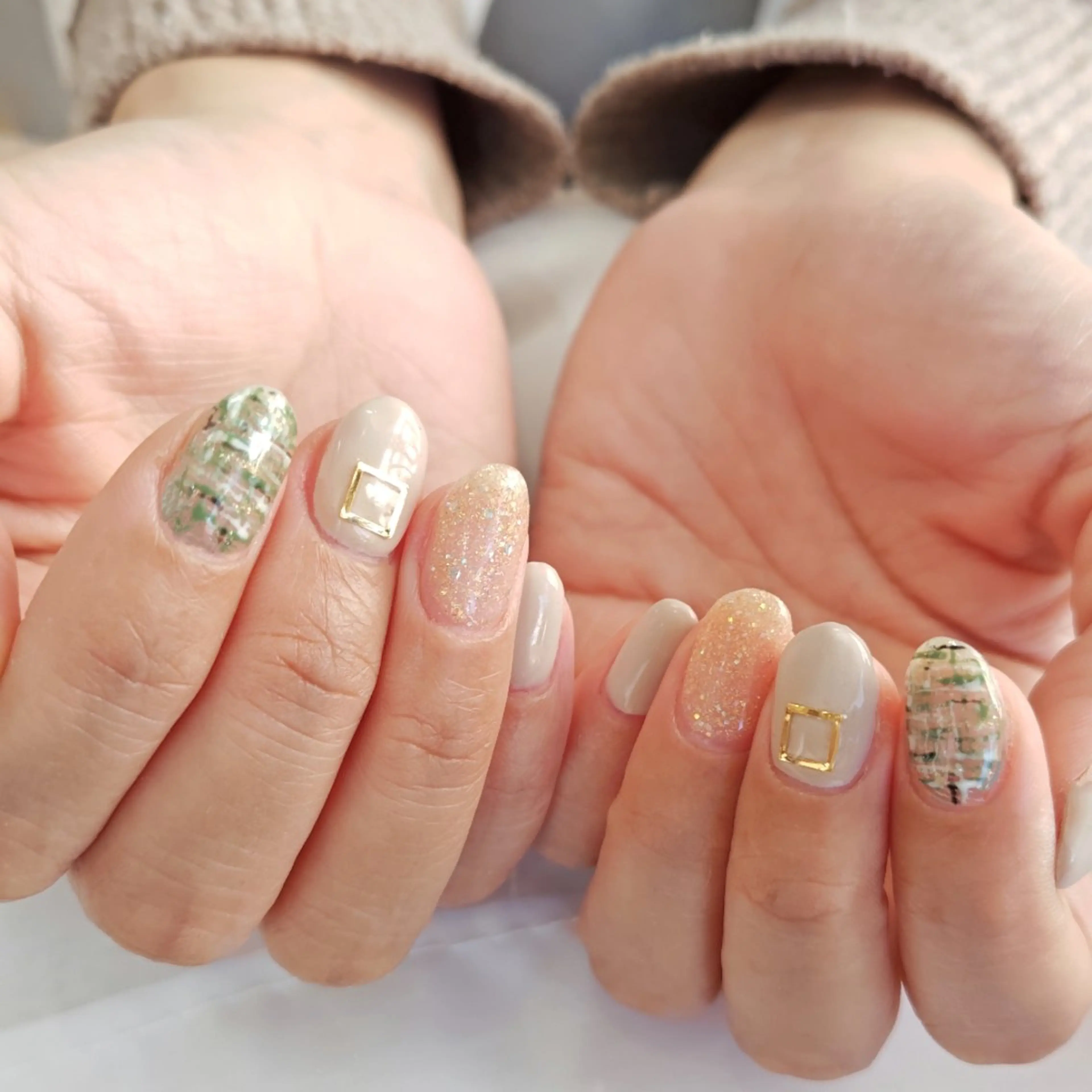 ネイル ツイードネイル 冬ネイル ハンドネイル felicita服部店所属・felicita fumi♡のネイルデザイン