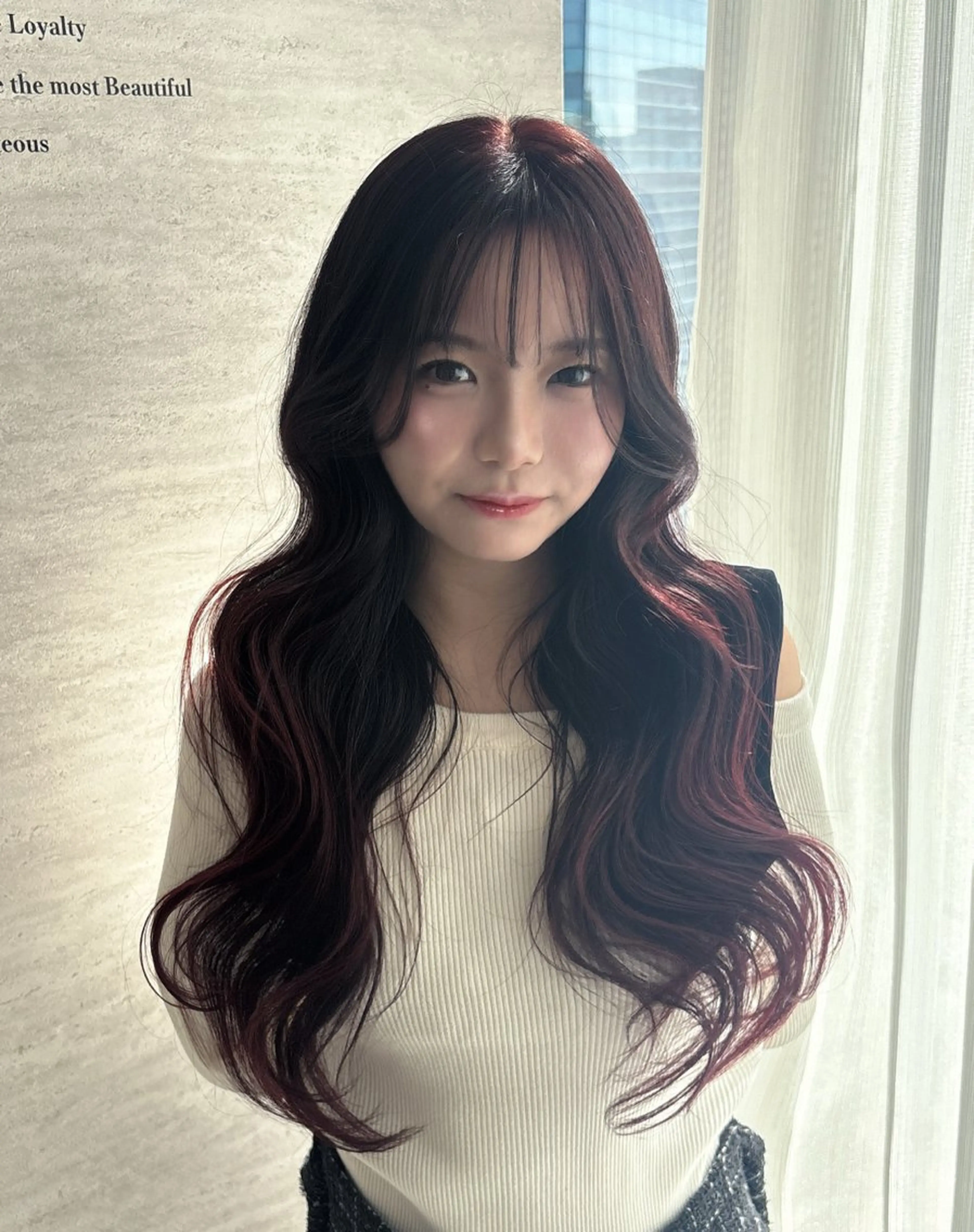 ロング カラー ヘアアレンジ ヘアカラー JUNO韓国ヘア MIAN.⋆𝜗𝜚のヘアスタイル