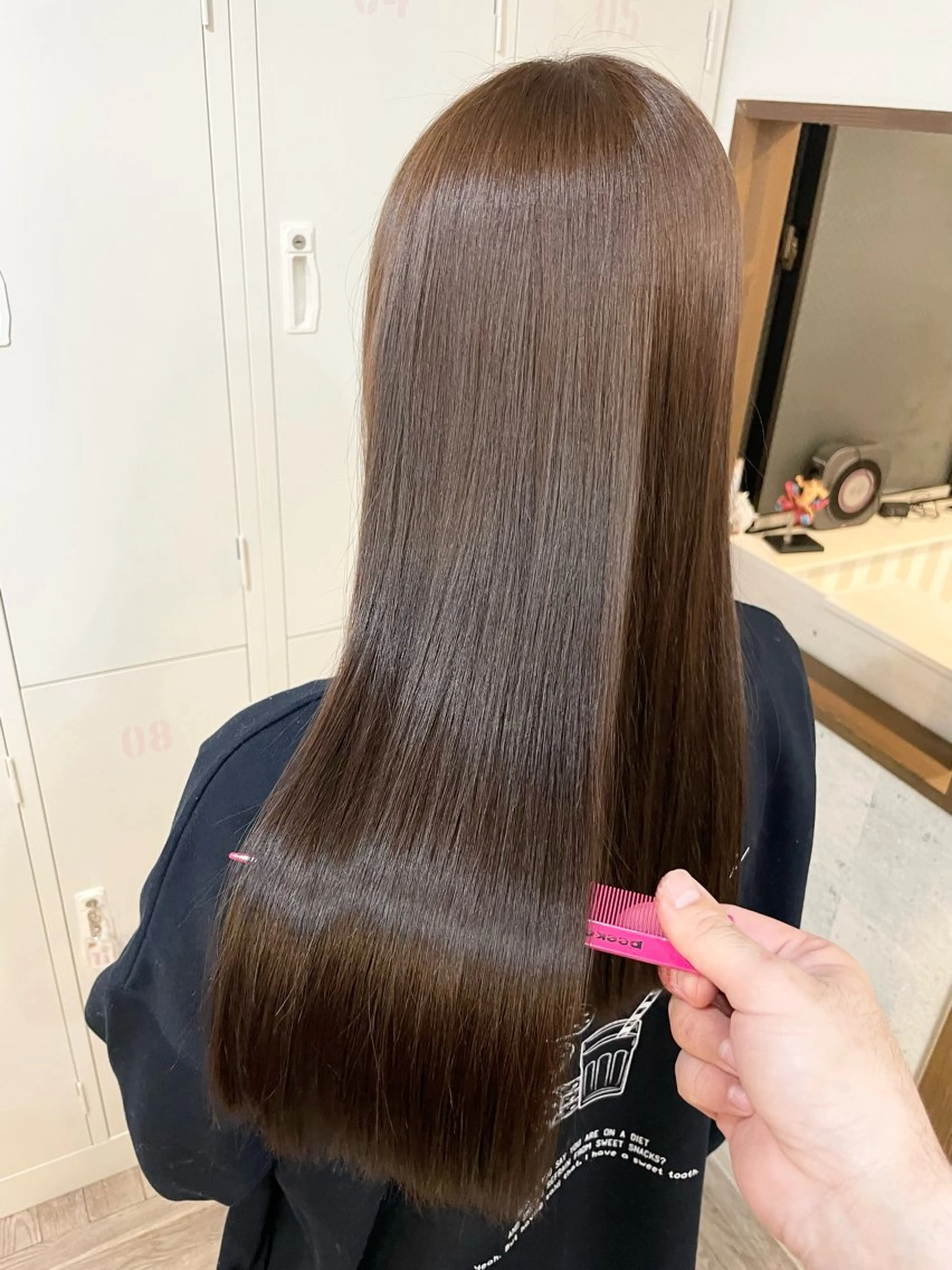 ロング パーマ カット 縮毛矯正 トリートメント 山田 康平のヘアスタイル