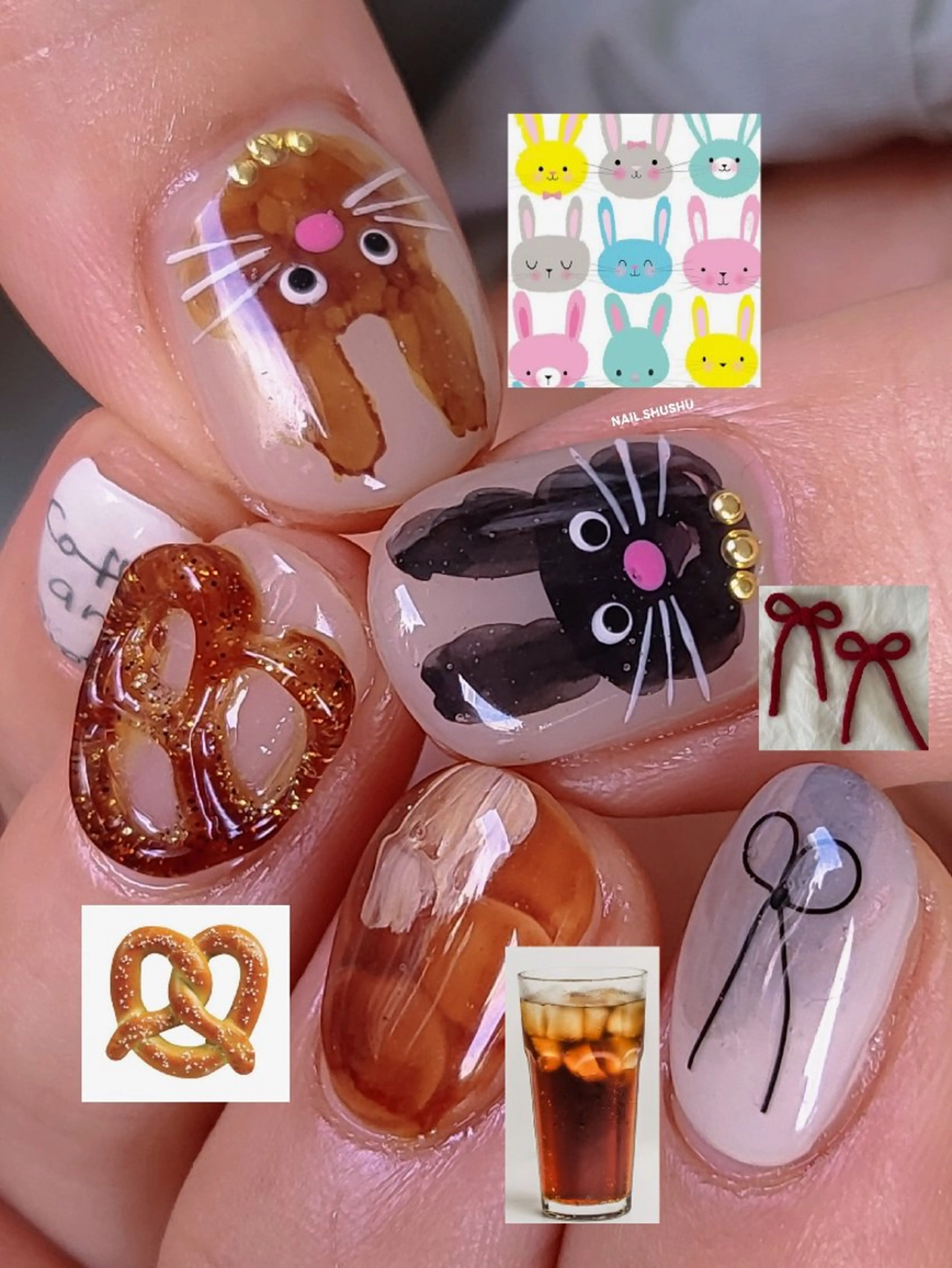 ネイル ハンドネイル 3dパーツ/流行り 👧shushu❤️のネイルデザイン