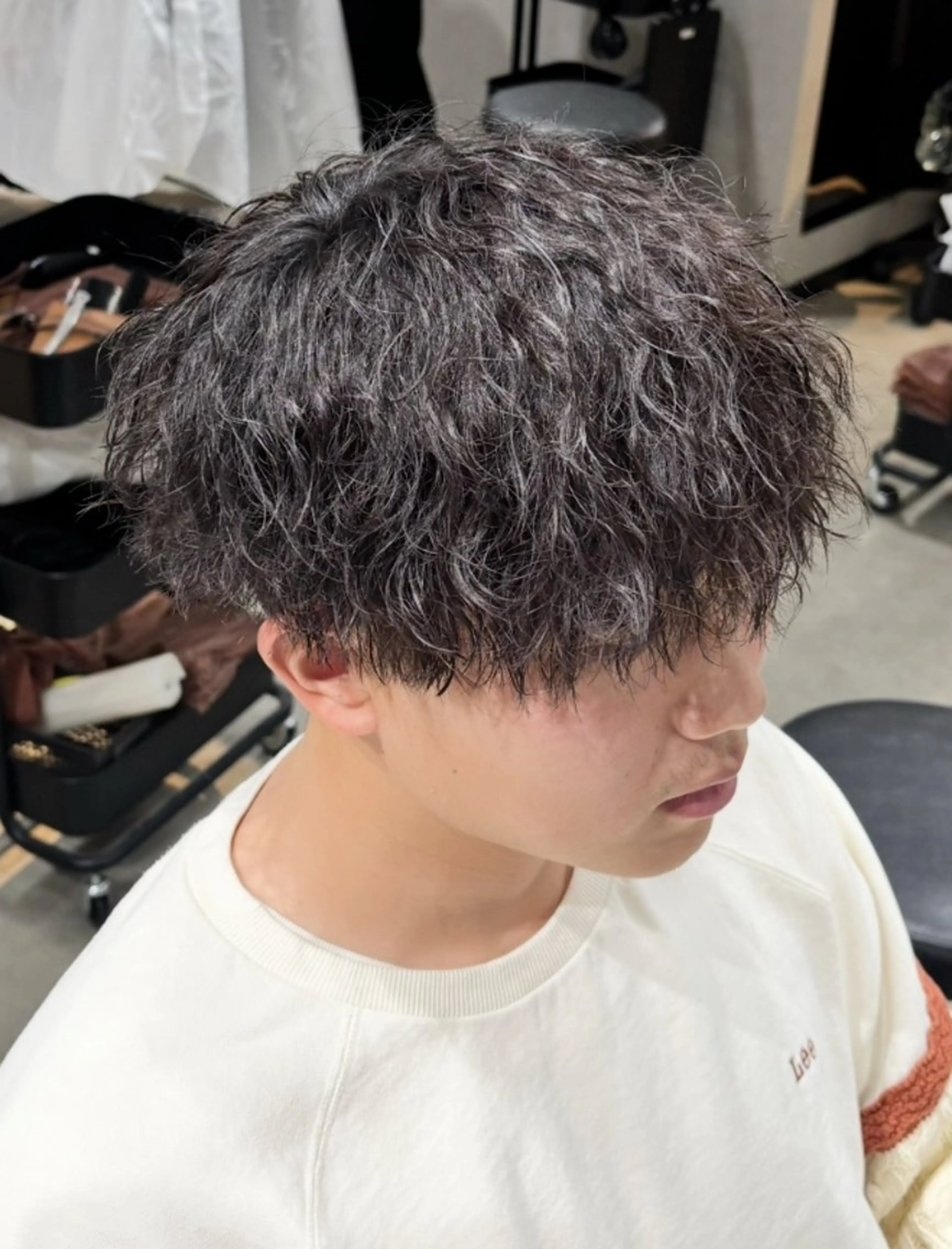 パーマ メンズ カット パーマ 韓国系&メンズウルフ 高森蓮のヘアスタイル