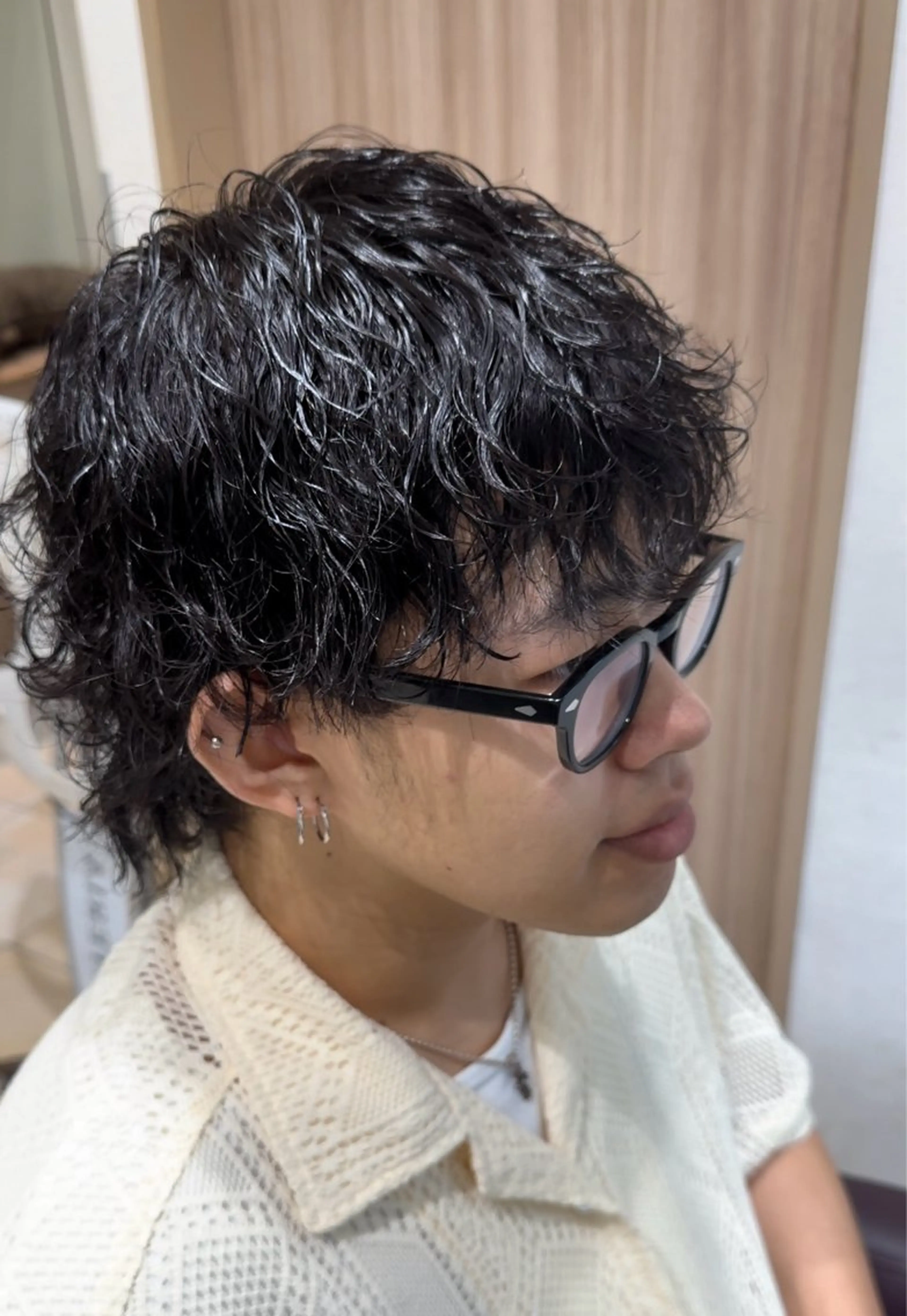 セミロング パーマ メンズ カット パーマ メンズ特化／トレンド スタイル／白澤のヘアスタイル