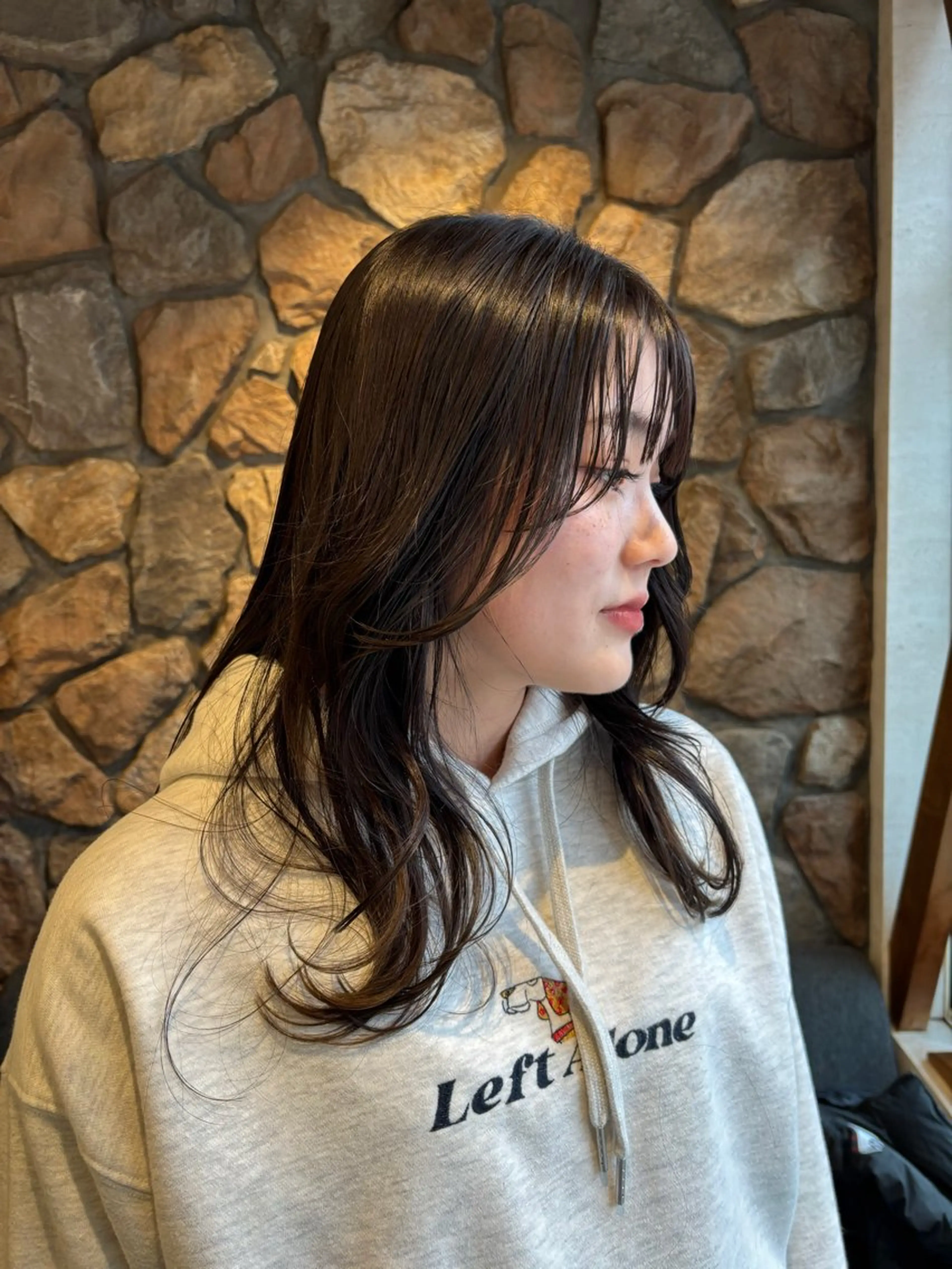 セミロング カラー 井上 美夢のヘアスタイル