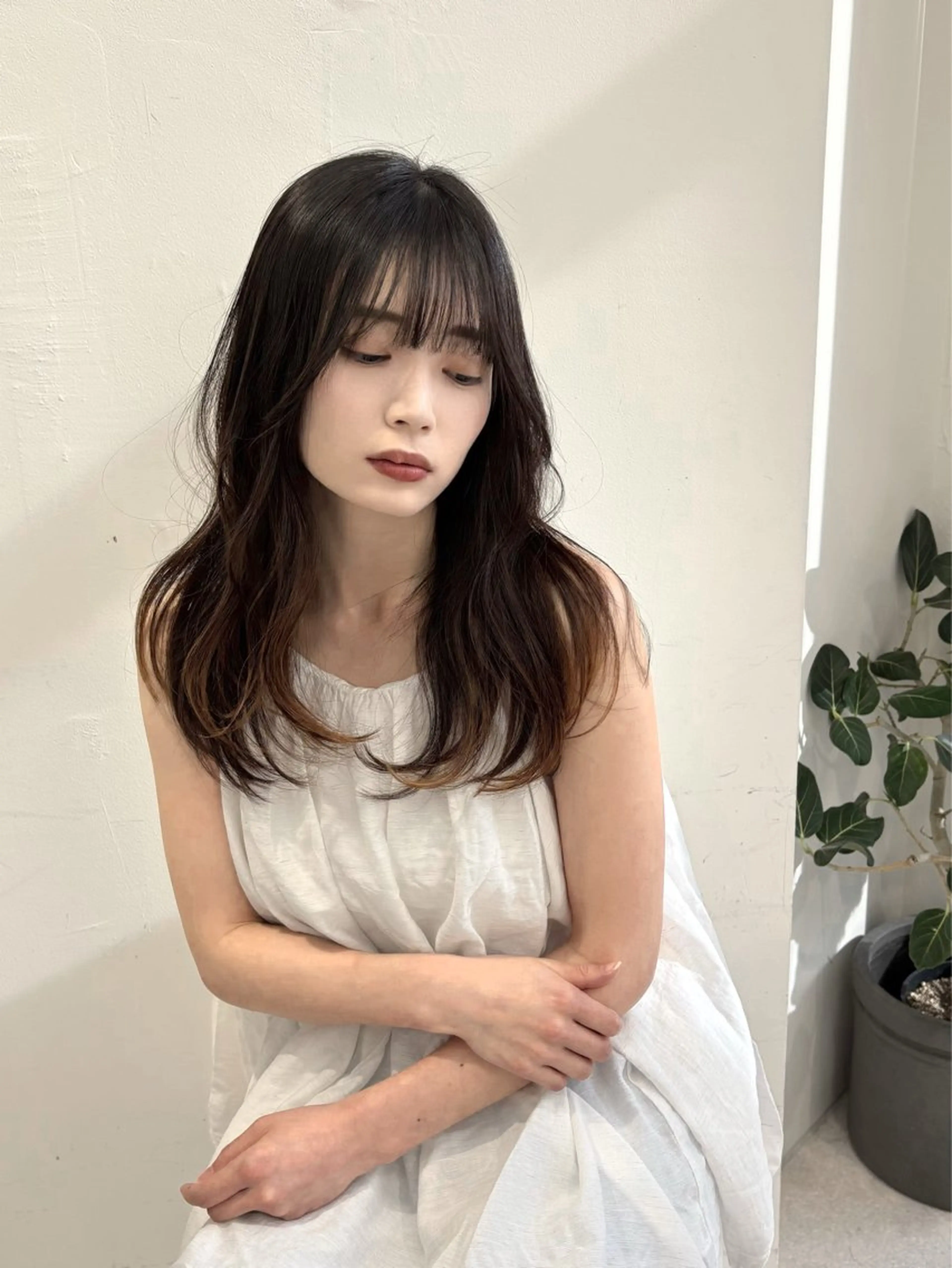 セミロング カット ヘアカラー トリートメント 透明感カラー 🩰あさのヘアスタイル