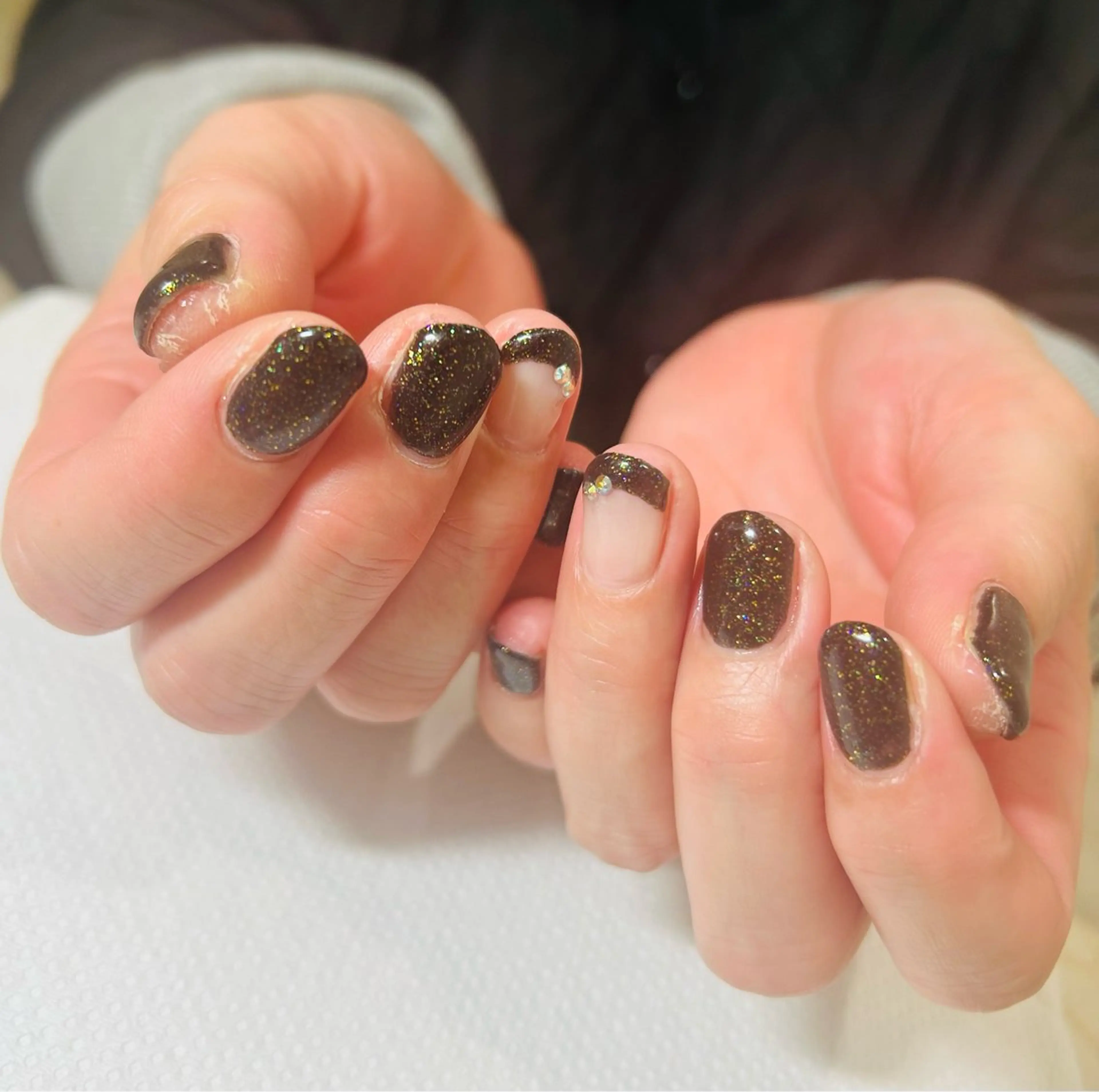 ネイル フラッシュネイル フットネイル フレンチネイル ラメ(グリッター) ラメグラデーション Ｈ3（エイチスリー）所属・H3 hitoのネイルデザイン