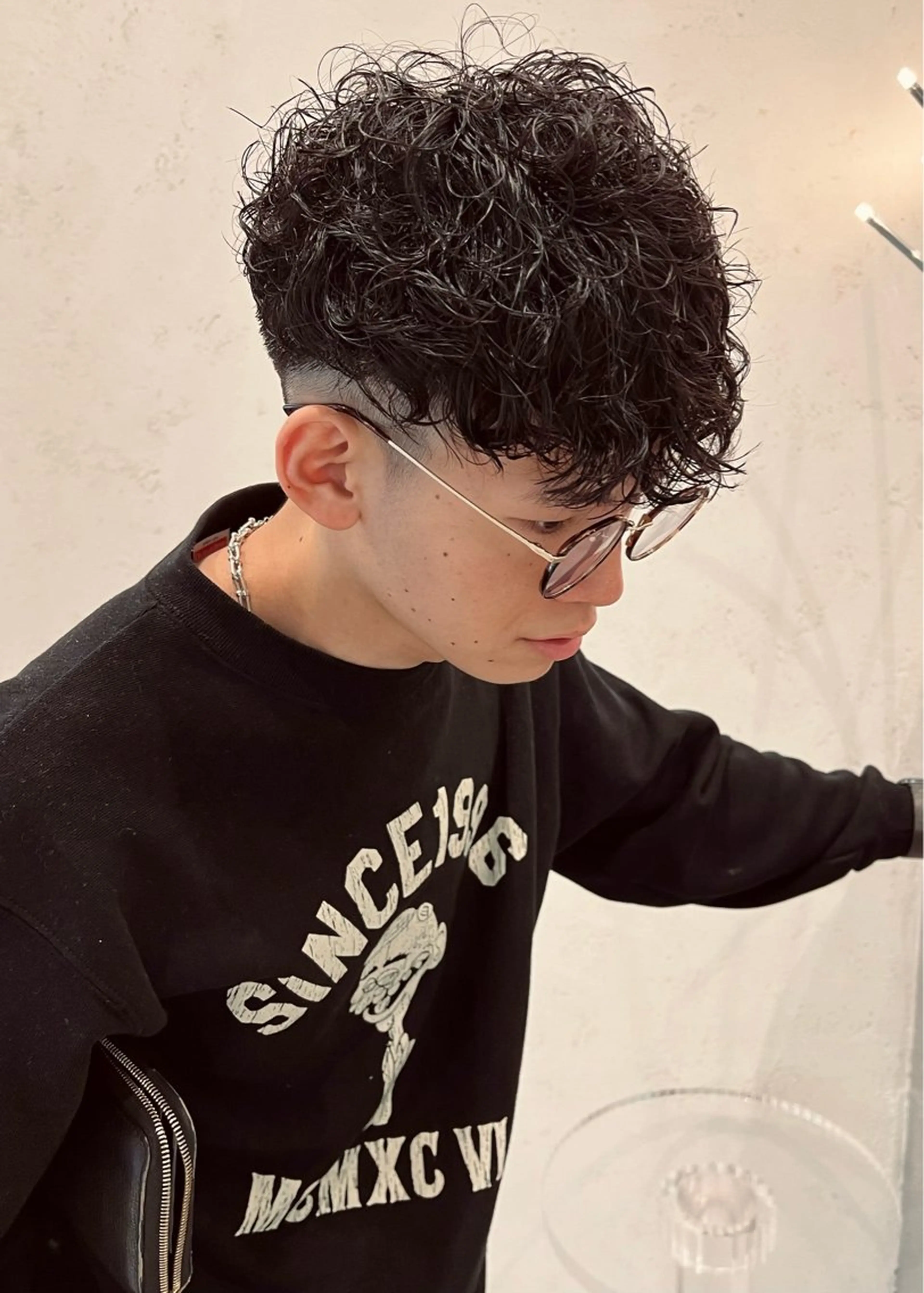 ショート パーマ メンズ カット パーマ DEAN所属・KEIGO/パーマ ハイトーン/DEANのヘアスタイル