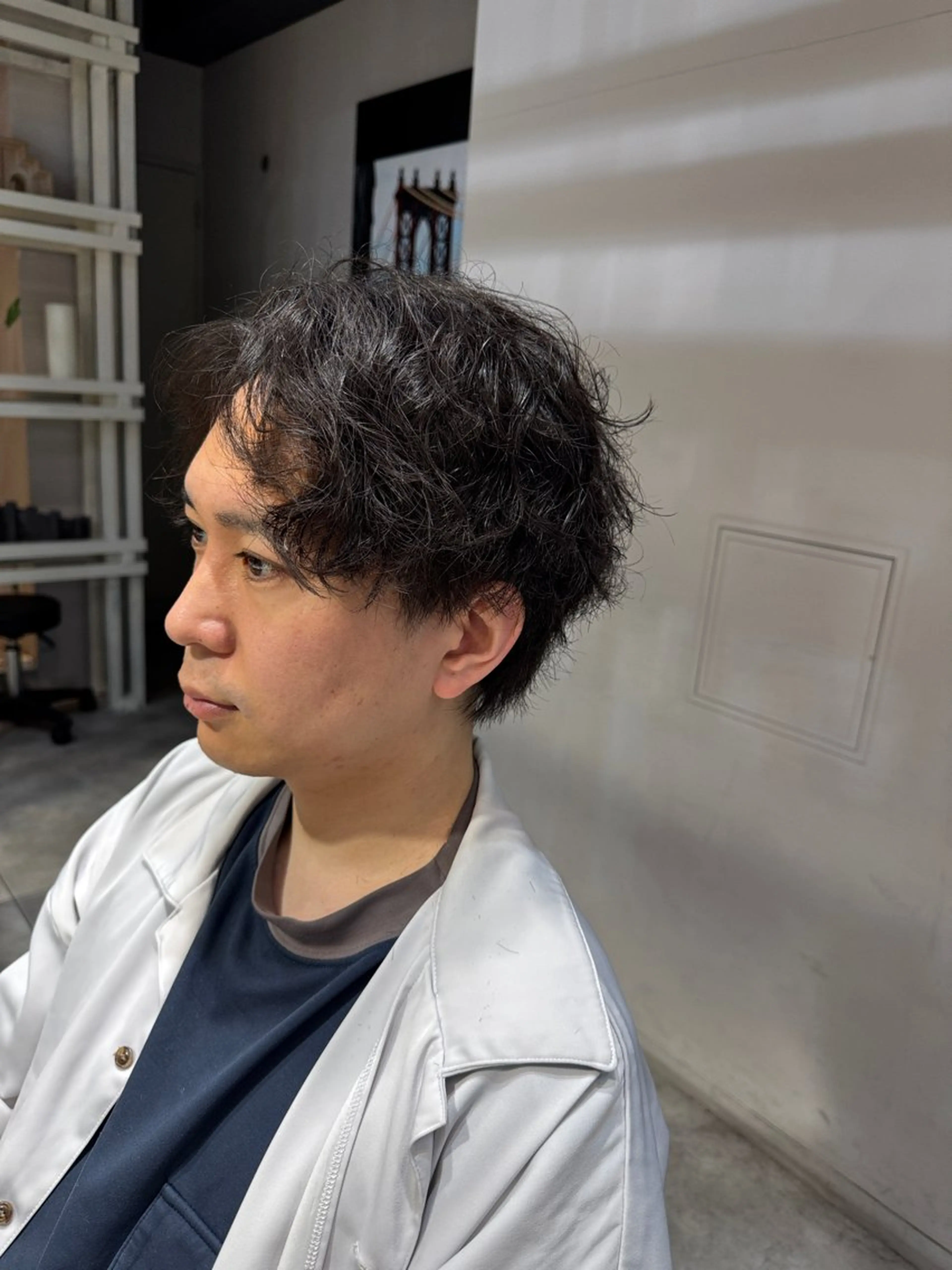 ミディアム パーマ メンズ センターパート カット パーマ トリートメント Dxxxx III所属・女性目線の大人 メンズ*Ayakaのヘアスタイル