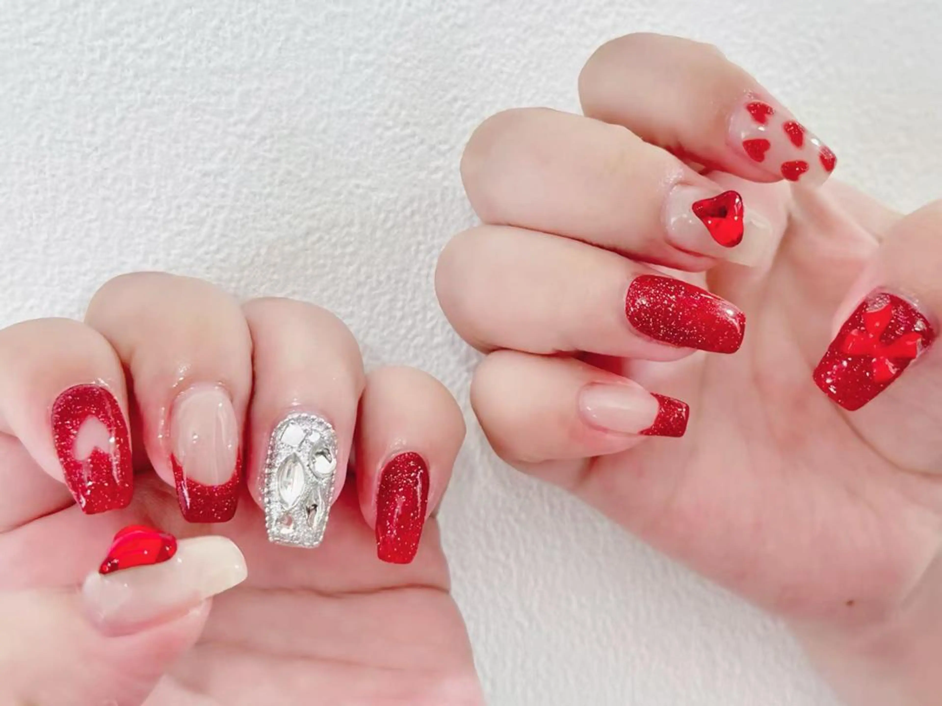 ネイル アートネイル クリアネイル 成人式 長さ出し フラッシュネイル ハンドネイル Ru na🍳のネイルデザイン