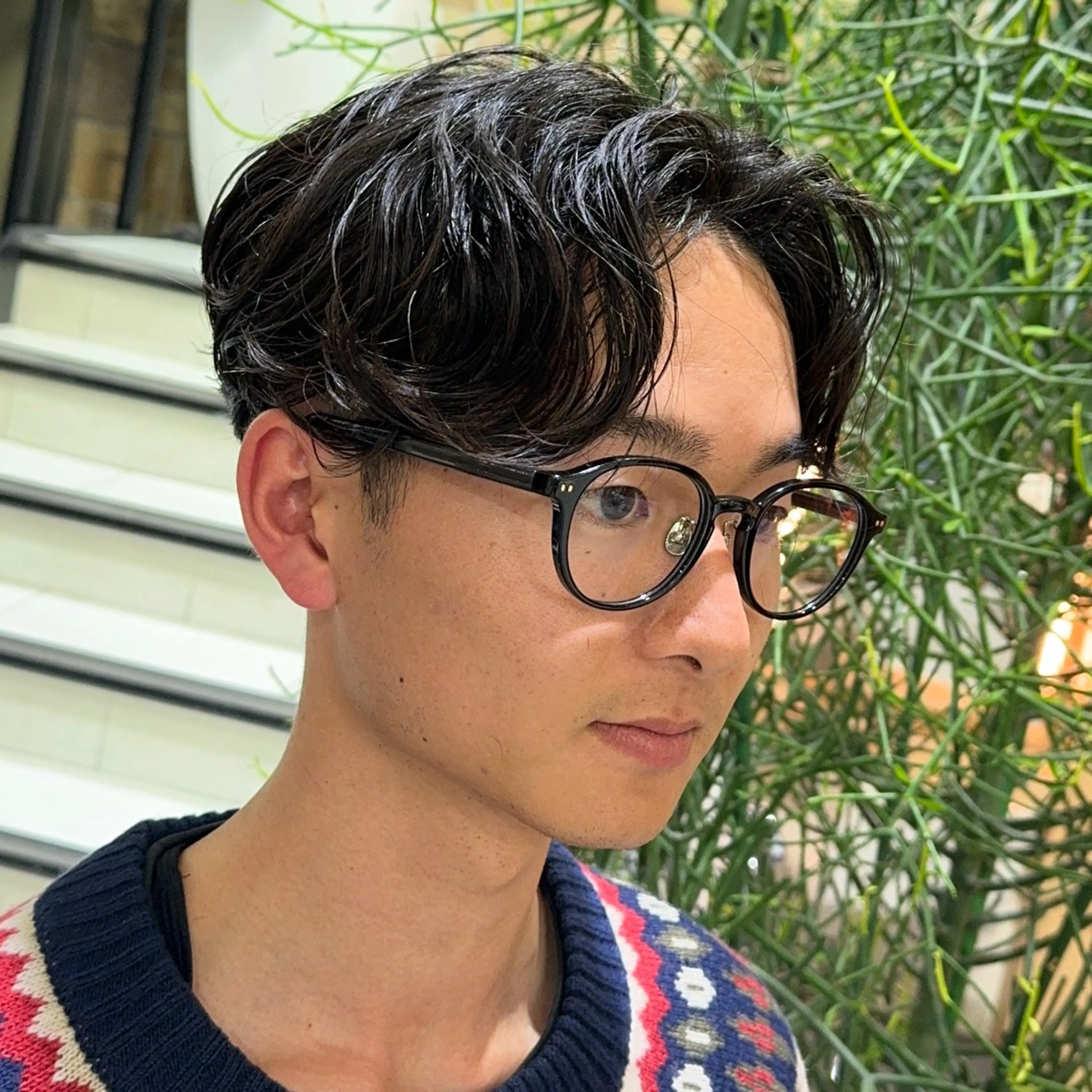 パーマ メンズ カット パーマ 韓国レイヤー/センタ ーパート/坂本翔のヘアスタイル