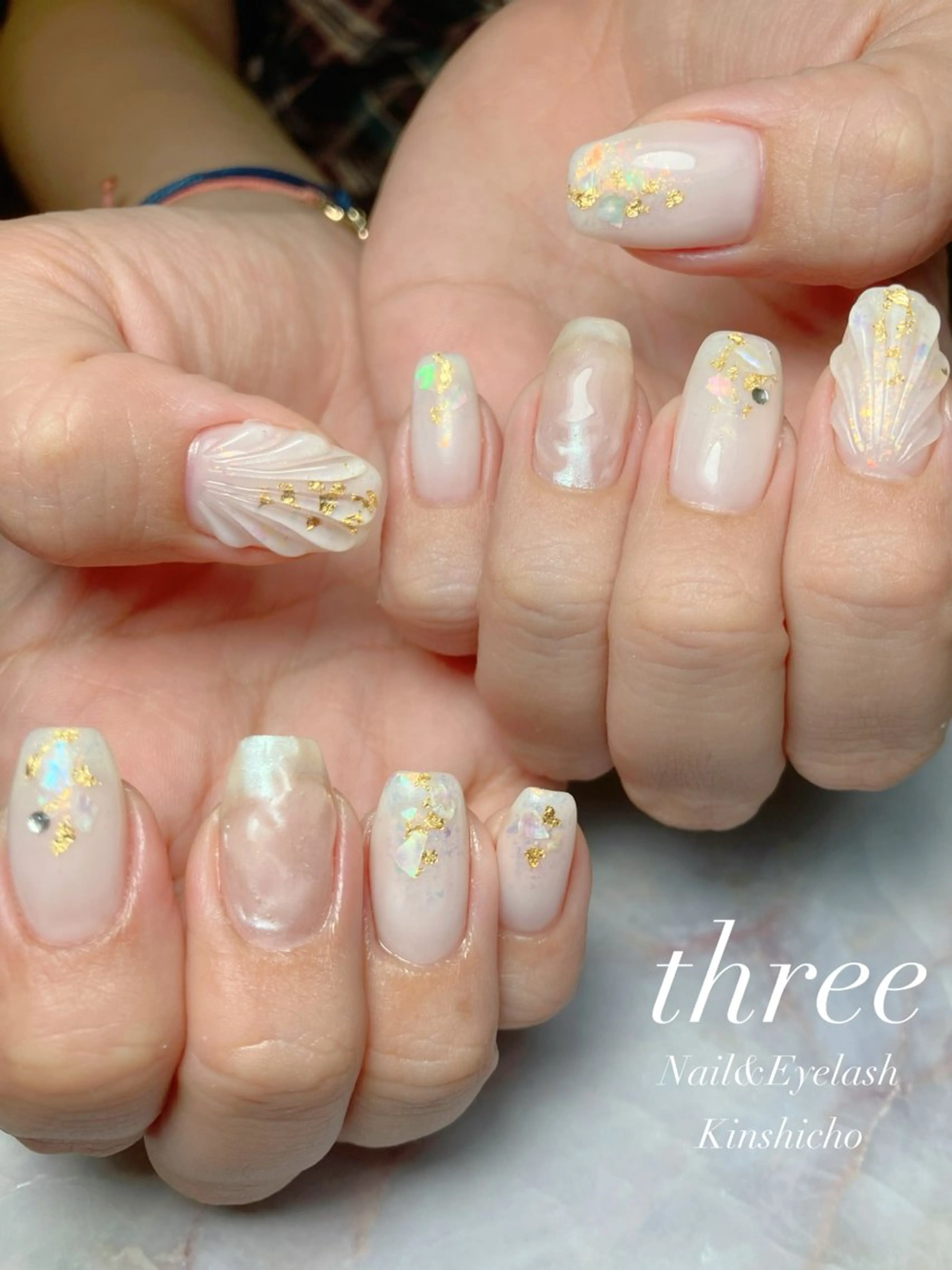 ネイル アートネイル ニュアンスネイル ハンドネイル three Nail&Eyeのネイルデザイン