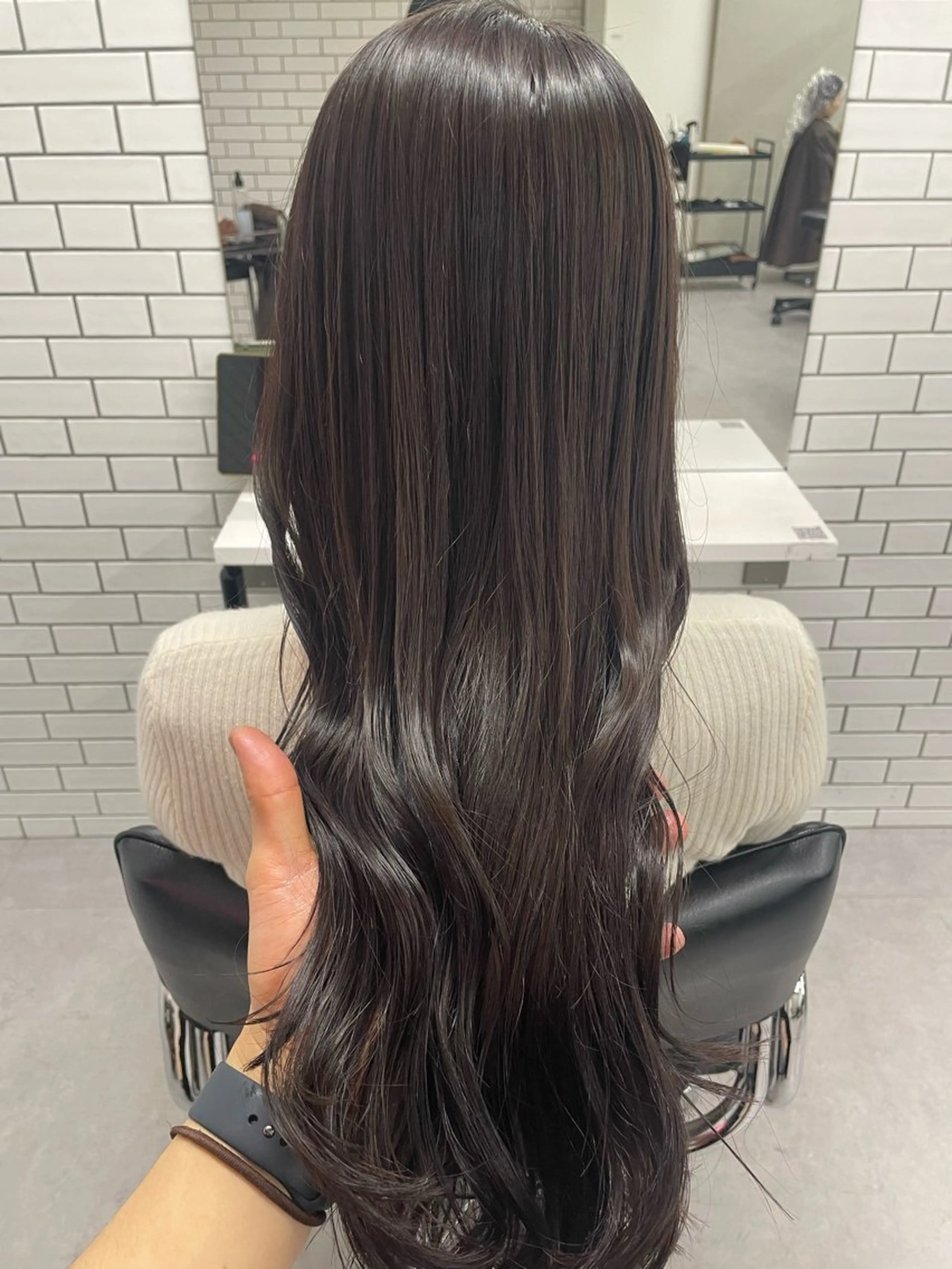 ロング カラー 透明感カラー 髪質改善 ヘアカラー トリートメント Bob &髪質改善 NEMOTOのヘアスタイル