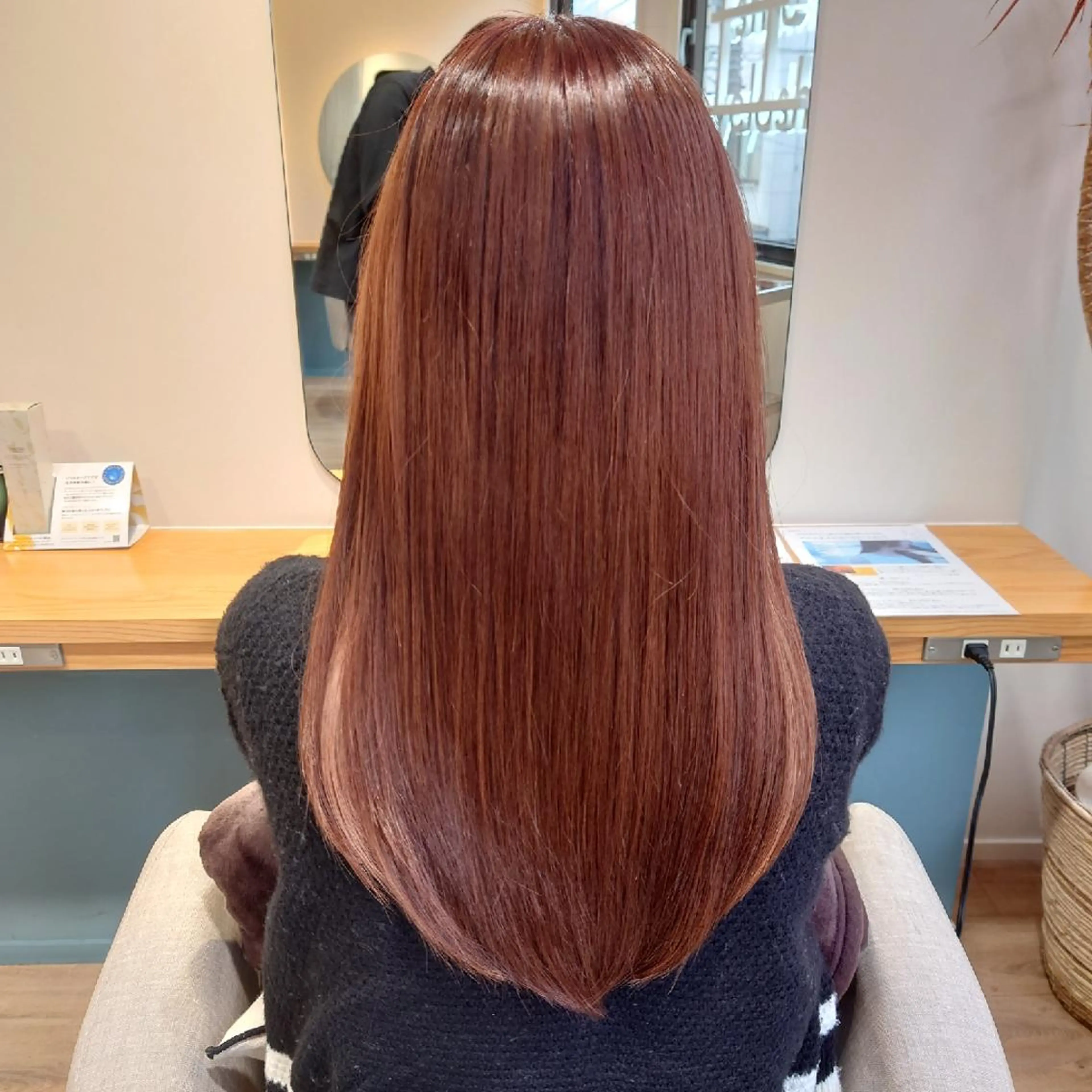 ロング ピンクブラウン 髪質改善 トリートメント 酸熱トリートメント カット ヘアカラー CESLIONS祐天寺所属・田中将平【 サロンマネージャー】のヘアスタイル