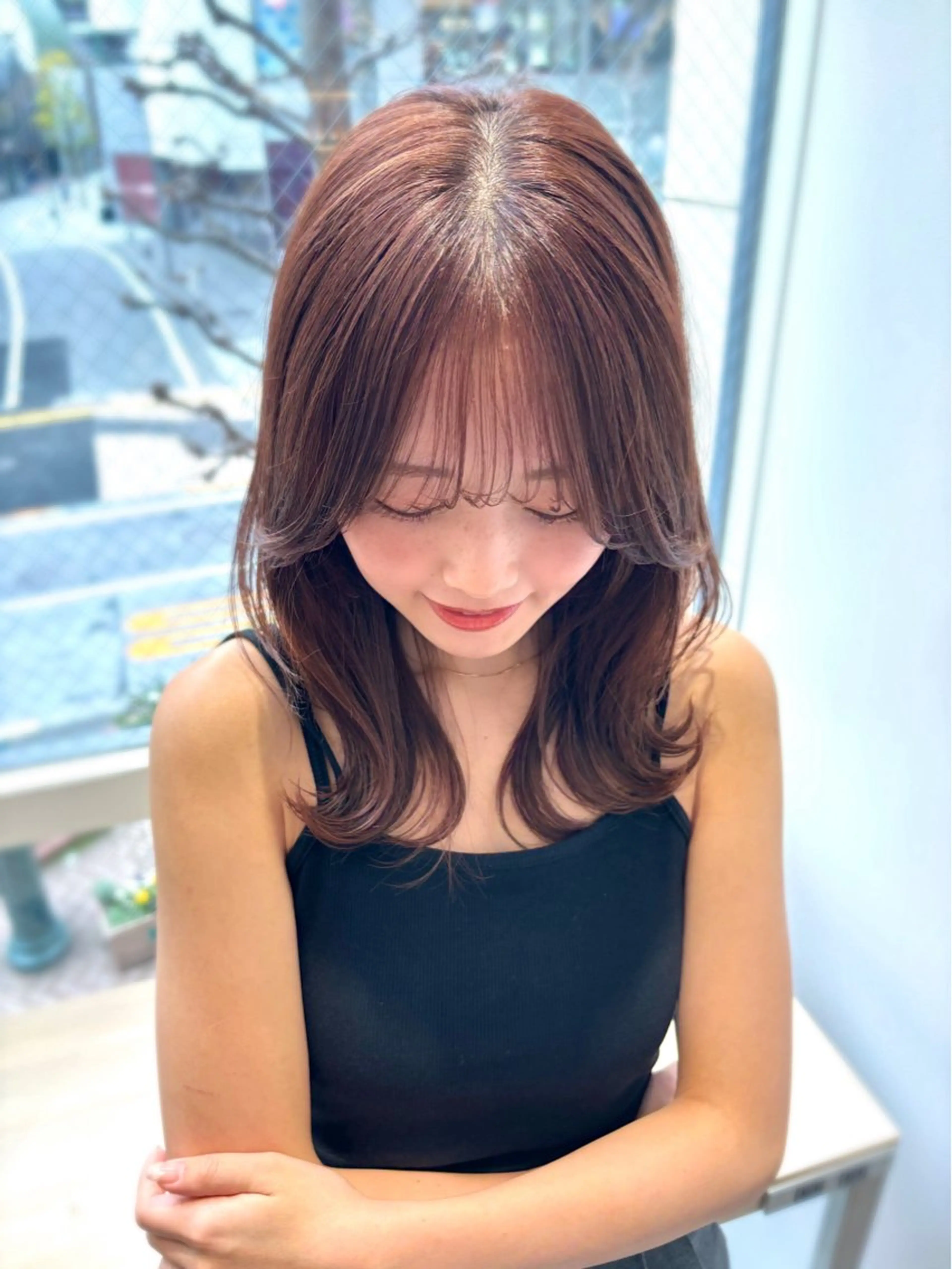 ミディアム カラー unami shibuya所属・ren ボブロブ/ミディアムのヘアスタイル