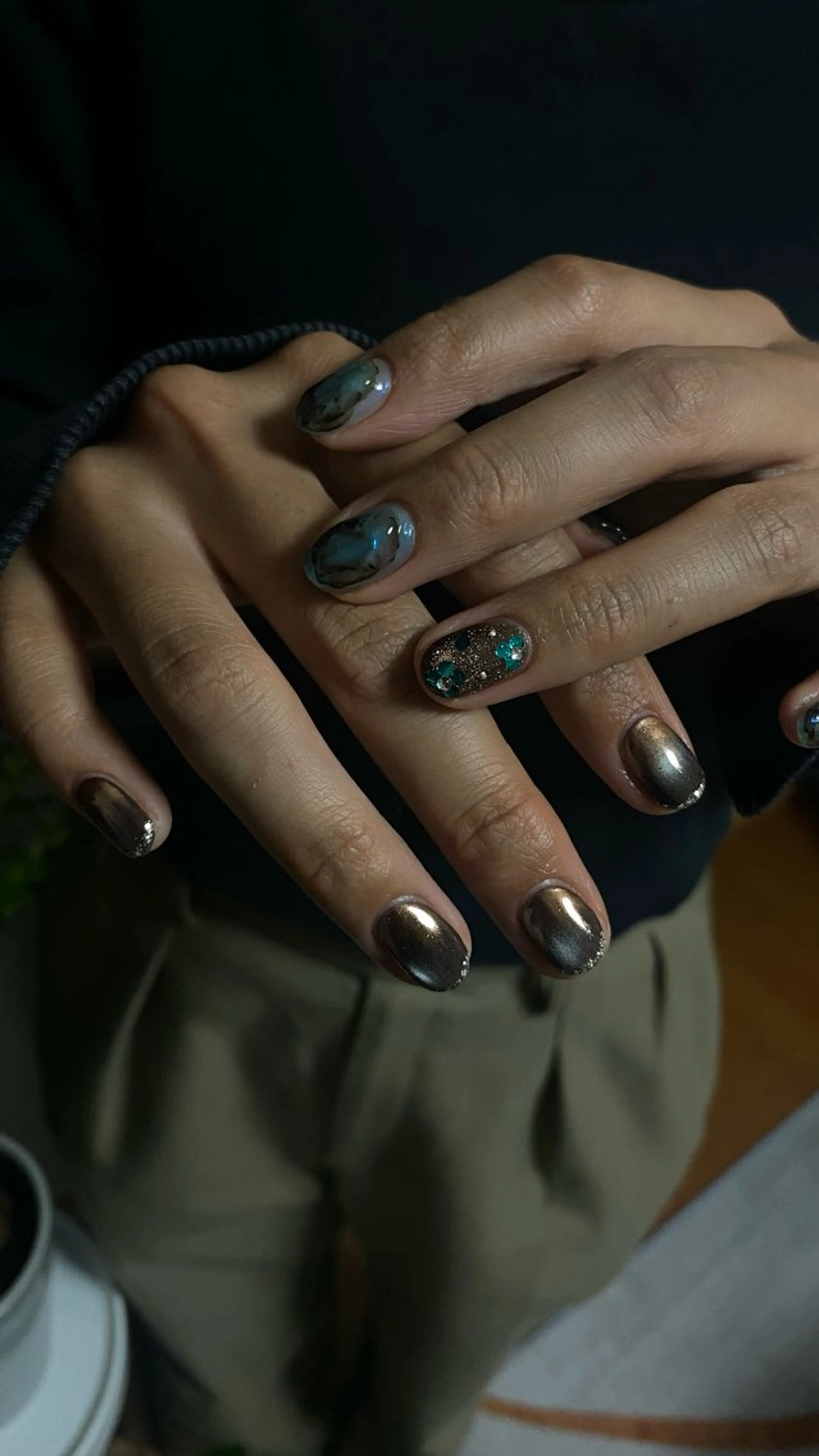 ネイル アートネイル ブラウン ショートネイル MIKU NAIL.所属・MIZOGUCHI MIKUのネイルデザイン