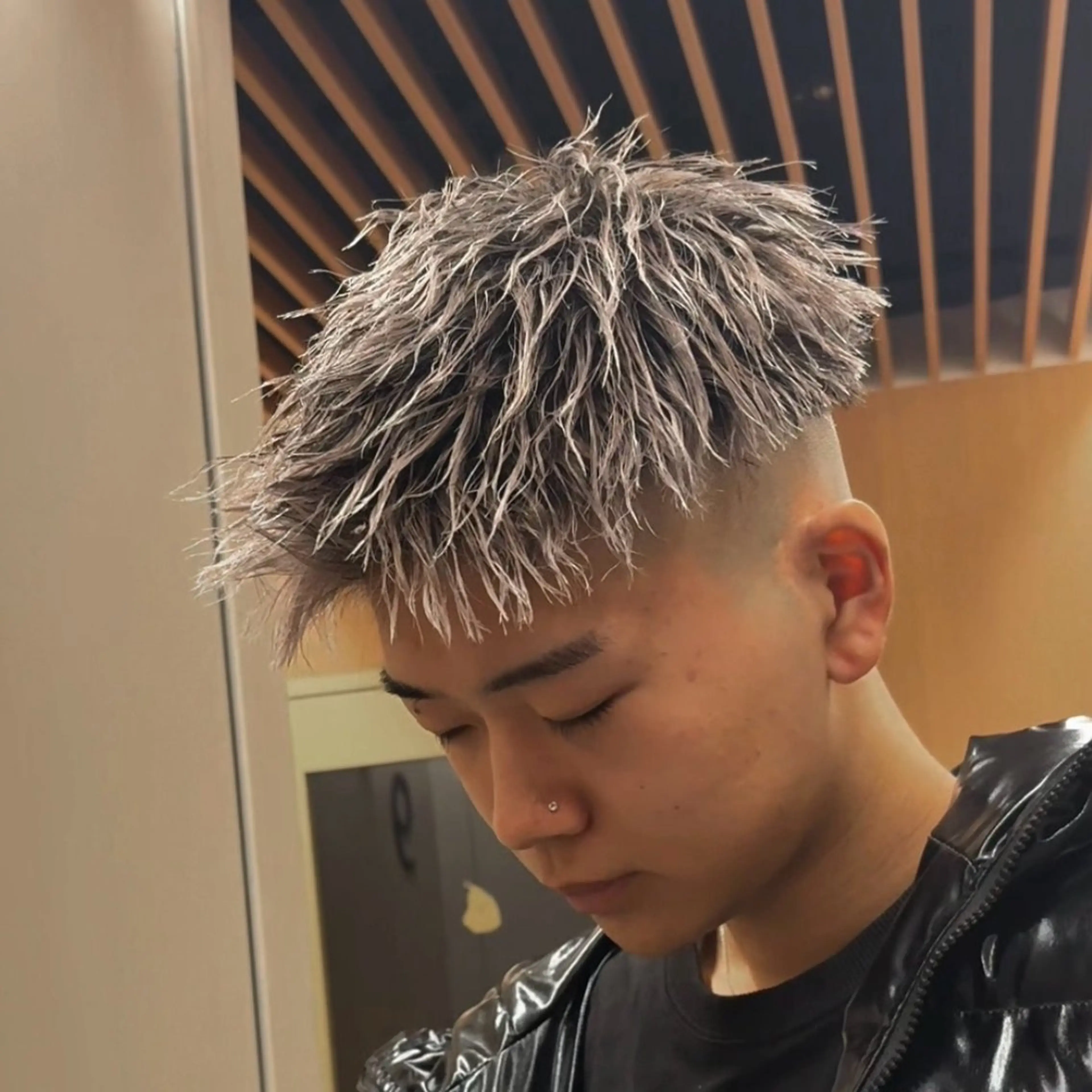 カラー パーマ メンズ 💋ホワイトメッシュ /パーマ/メンズ💋のヘアスタイル