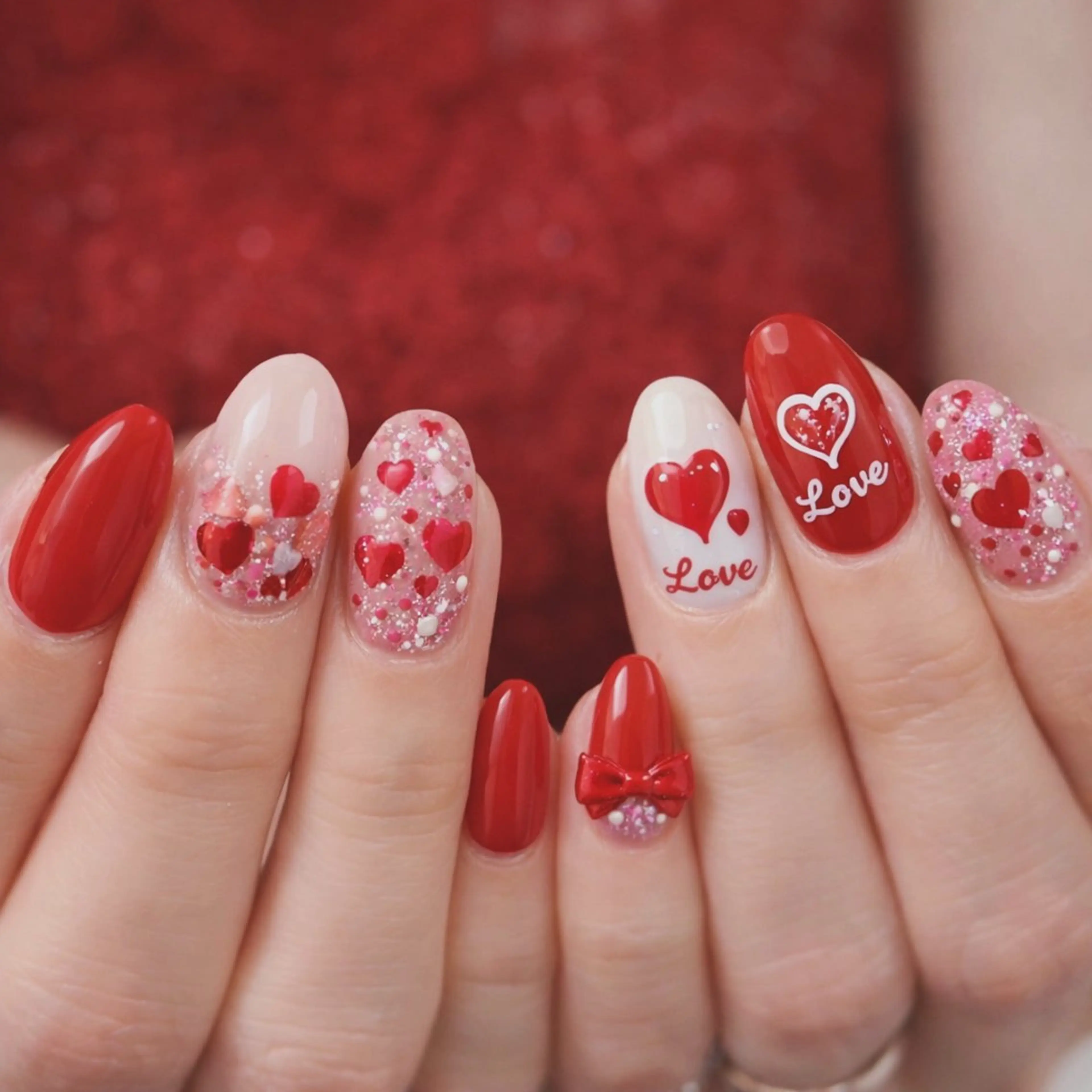 ネイル バレンタイン ハンドネイル Roger 舞のネイルデザイン