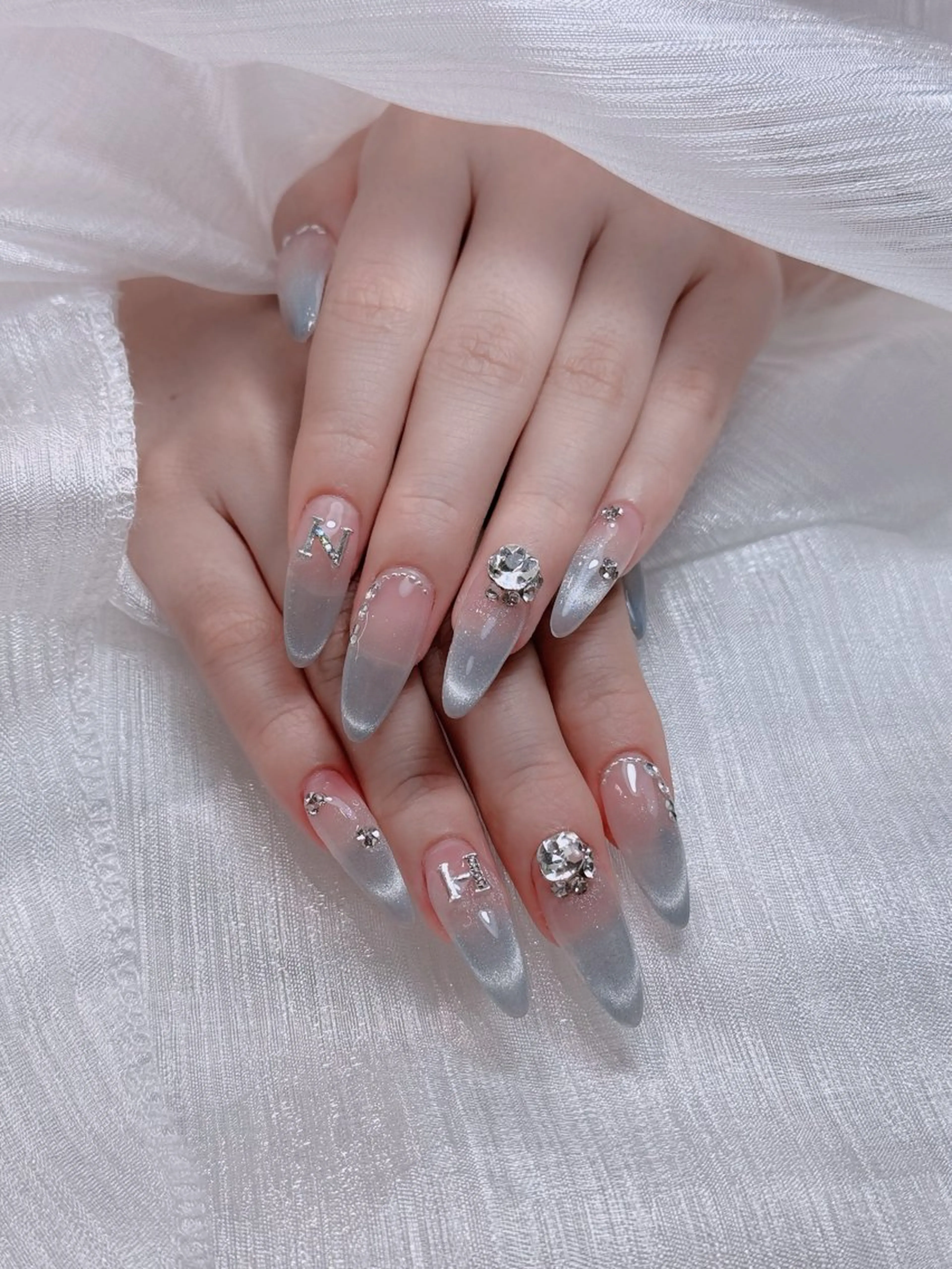 ネイル オーロラネイル チークネイル フットネイル フレンチネイル 韓国ネイル Lumi Nail 新大久保3‘のネイルデザイン