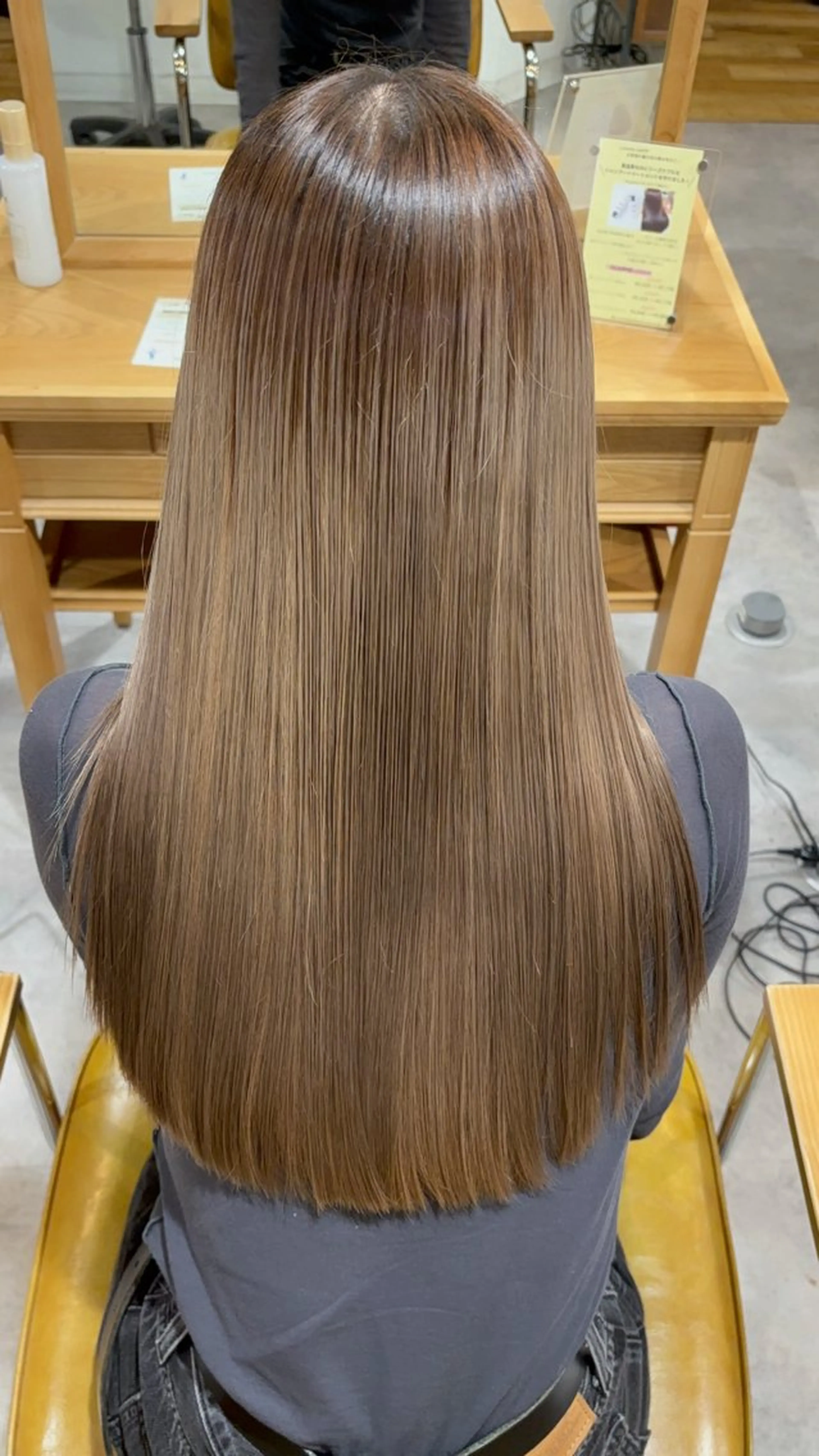 ロング カット 縮毛矯正 韓国風レイヤー× くびれヘア艶髪のヘアスタイル