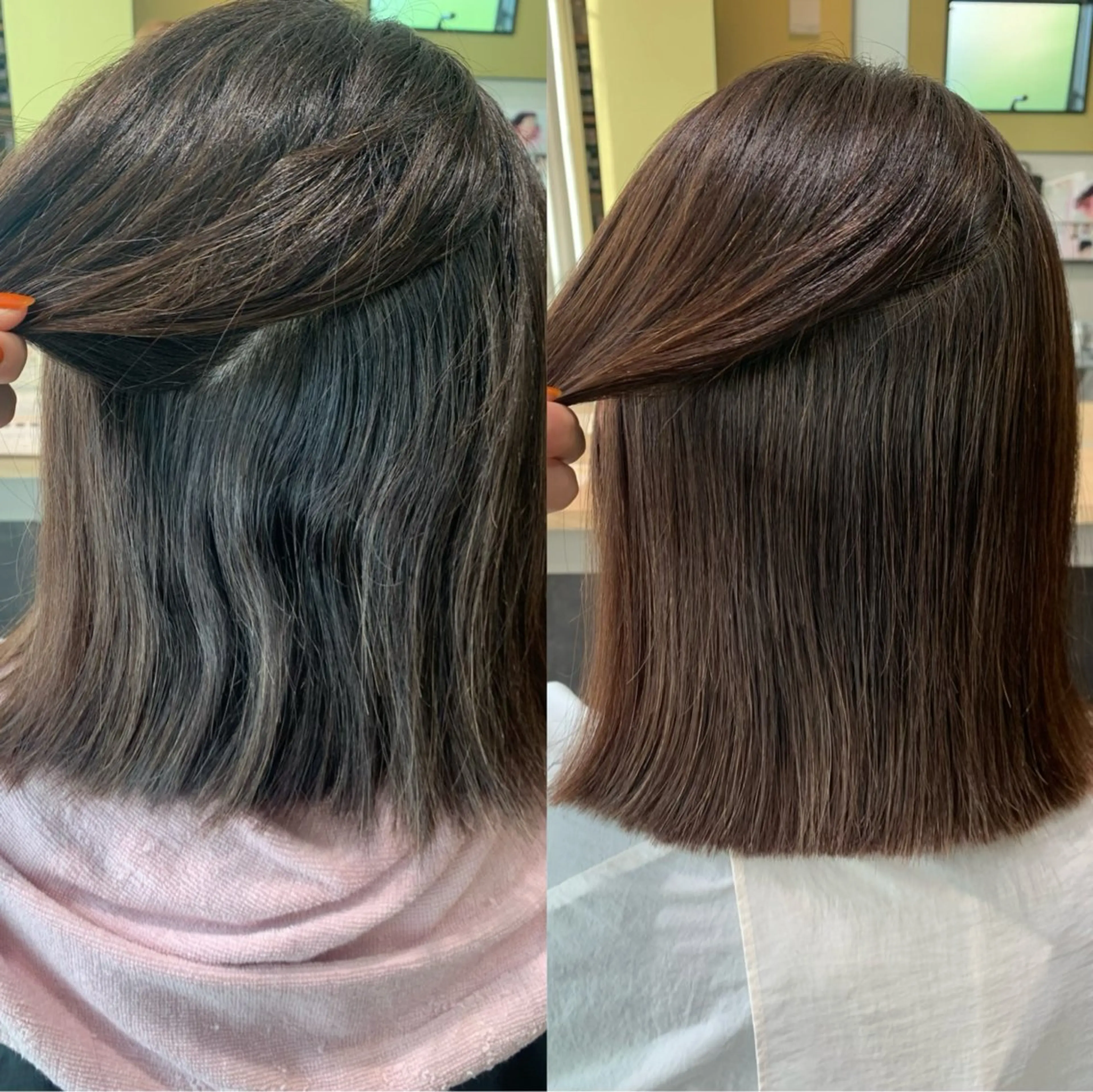 ショート パーマ カット 縮毛矯正 トリートメント hub hair レイヤー/透明感のヘアスタイル