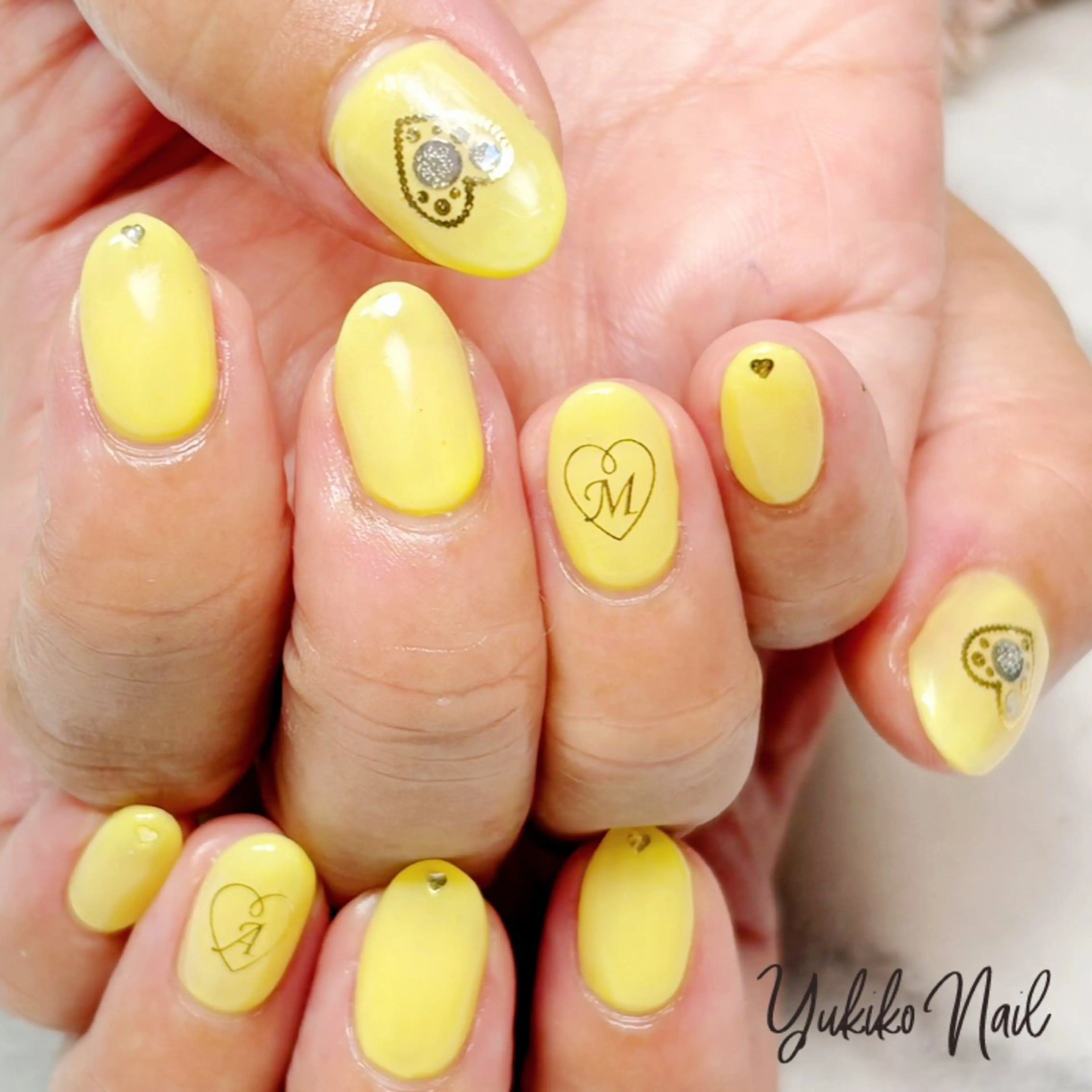 ネイル アートネイル ハート 持ち込み ワンカラーネイル パステルネイル ハンドネイル ユキコ ネイルのネイルデザイン