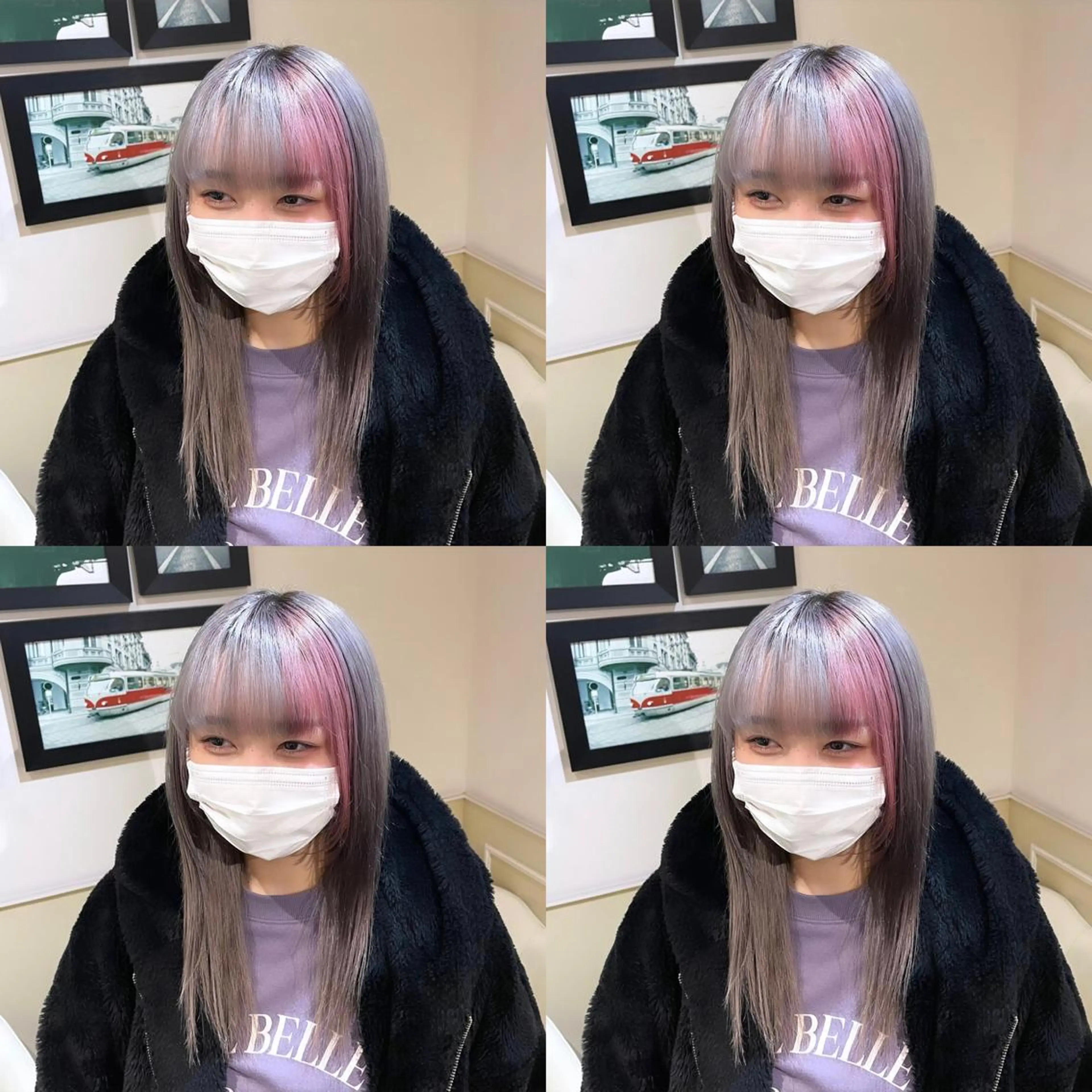 セミロング カラー ピンクカラー シルバー 🌟トップデザイナー 高橋🌟のヘアスタイル