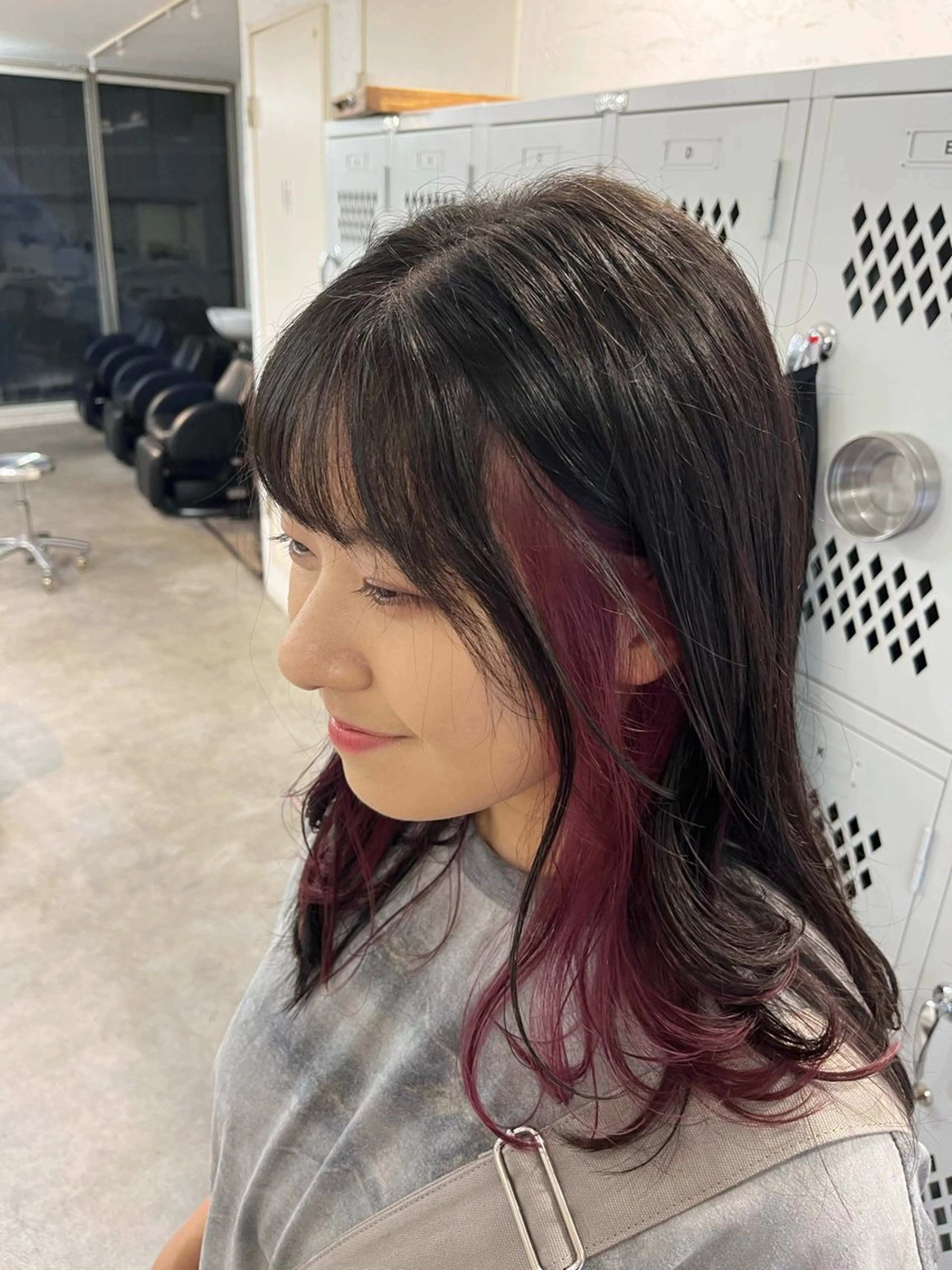 カラー ミストバング  フェイスフレーミング インナーカラー 透明感カラー ／ カット ／ コハのヘアスタイル