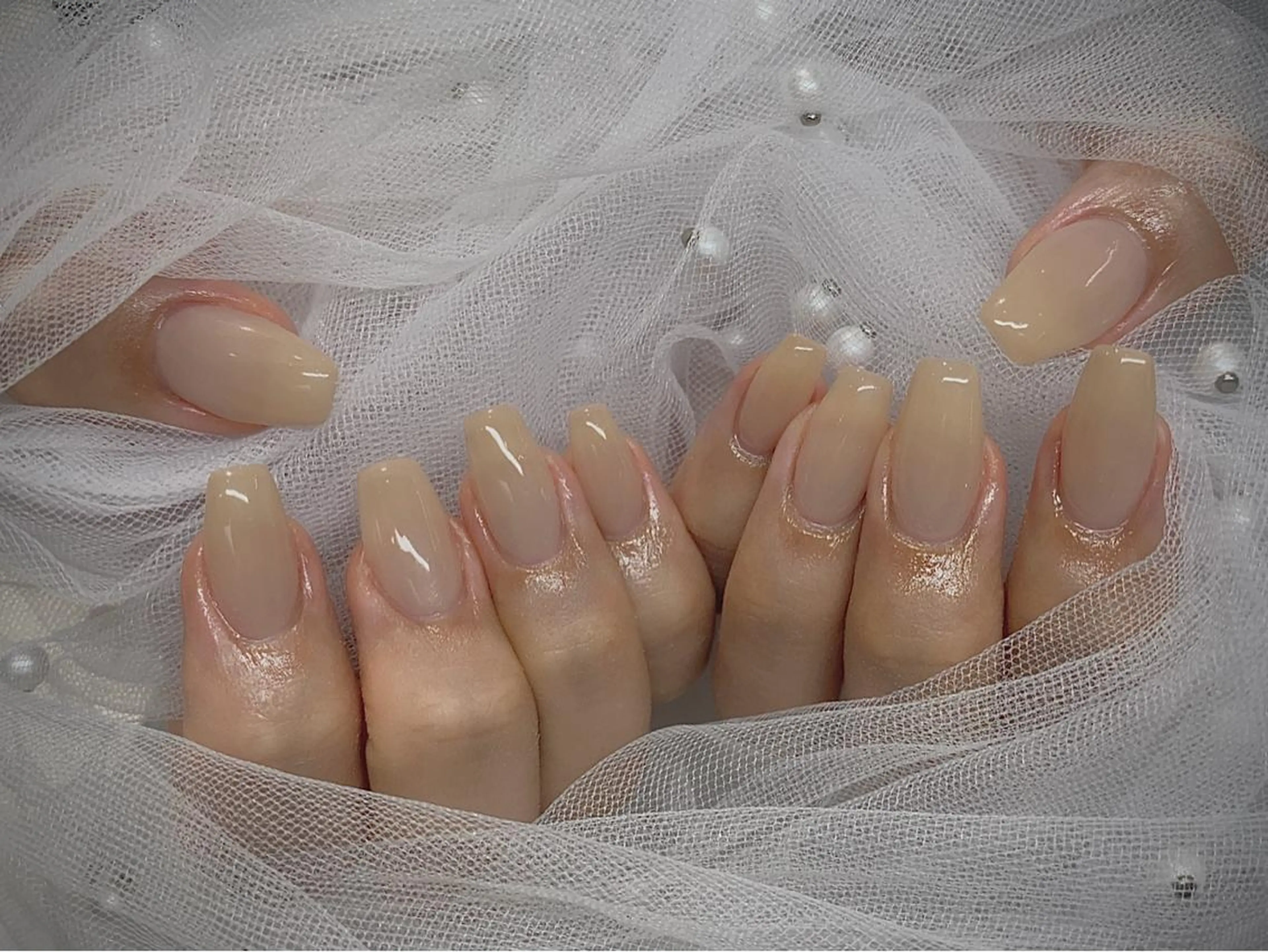 ネイル I-nailロング /ワンホン/キラキラのネイルデザイン