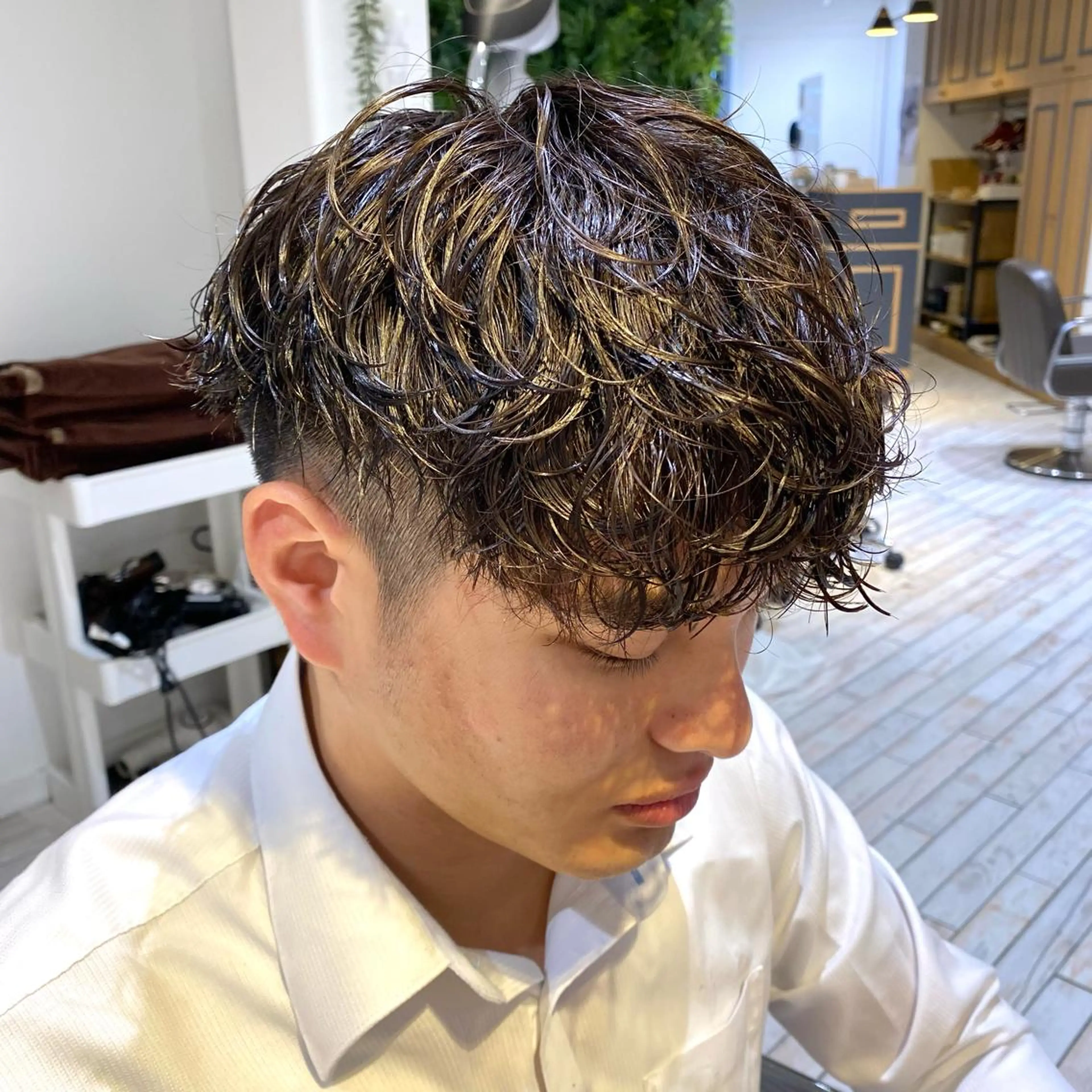 パーマ カット パーマ 神奈川大学最寄り白楽 三本松巧のヘアスタイル