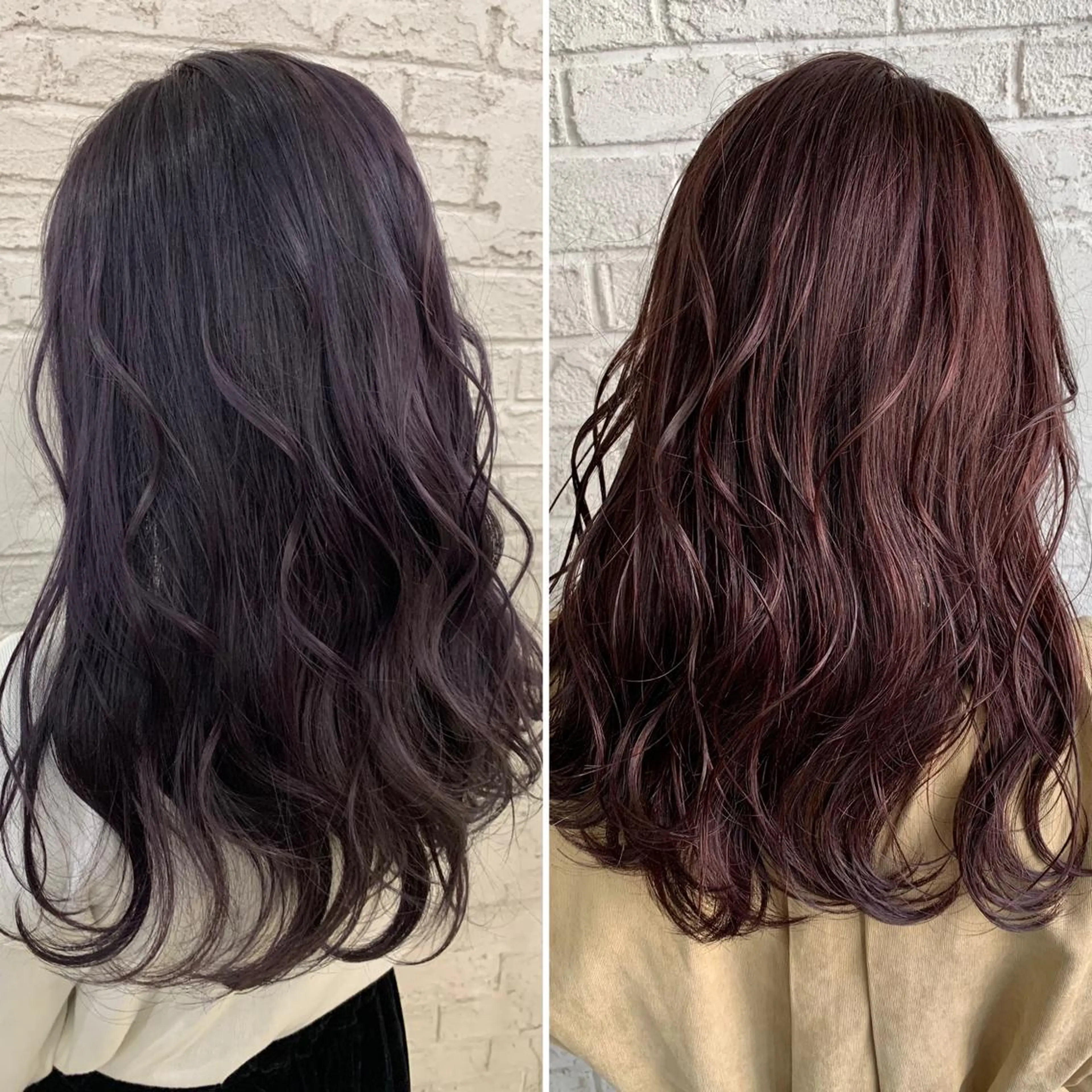 セミロング パープルカラー 卒業式のヘアスタイル 🇺🇸ハイライト特 化美容師🇺🇸漆沢のヘアスタイル