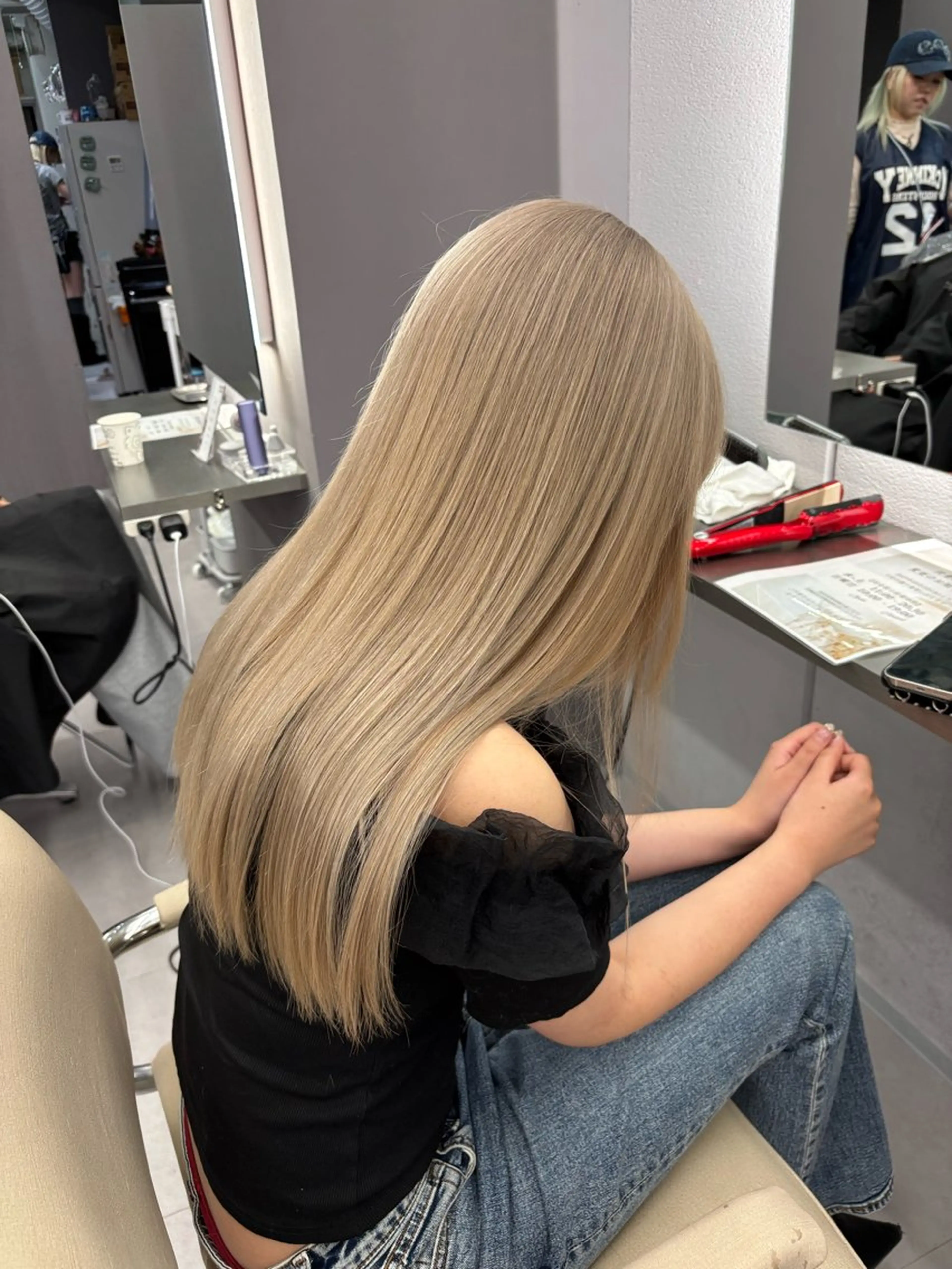 ロング カラー ブリーチ ケアブリーチ 髪質改善 トリートメント ヘアカラー トリートメント 名古屋／デザイン／ ブリーチ/松井亮磨のヘアスタイル