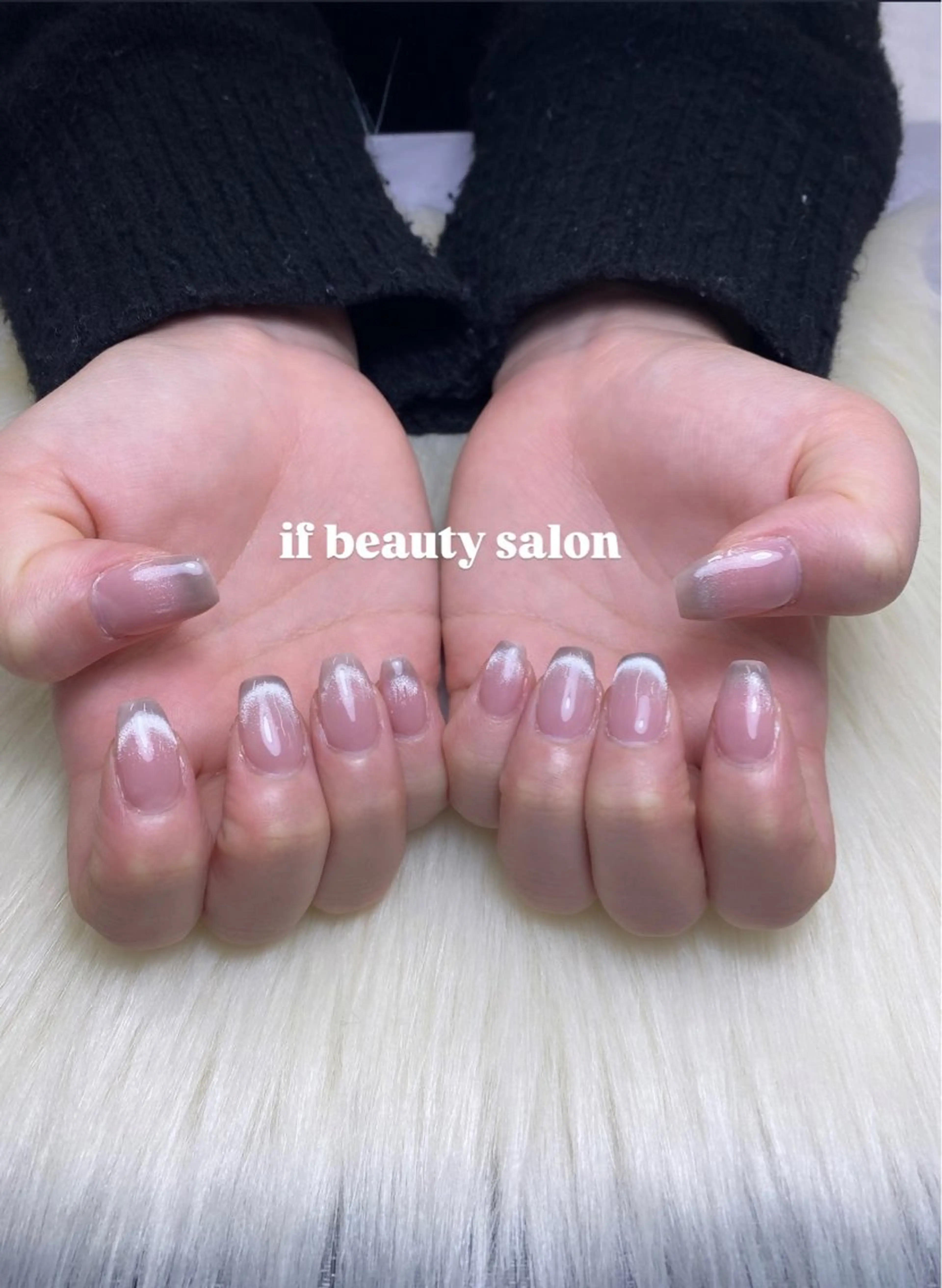 ネイル フレンチネイル マグネットネイル マグネットフレンチ ハンドネイル イフビューティ Yuimiのネイルデザイン