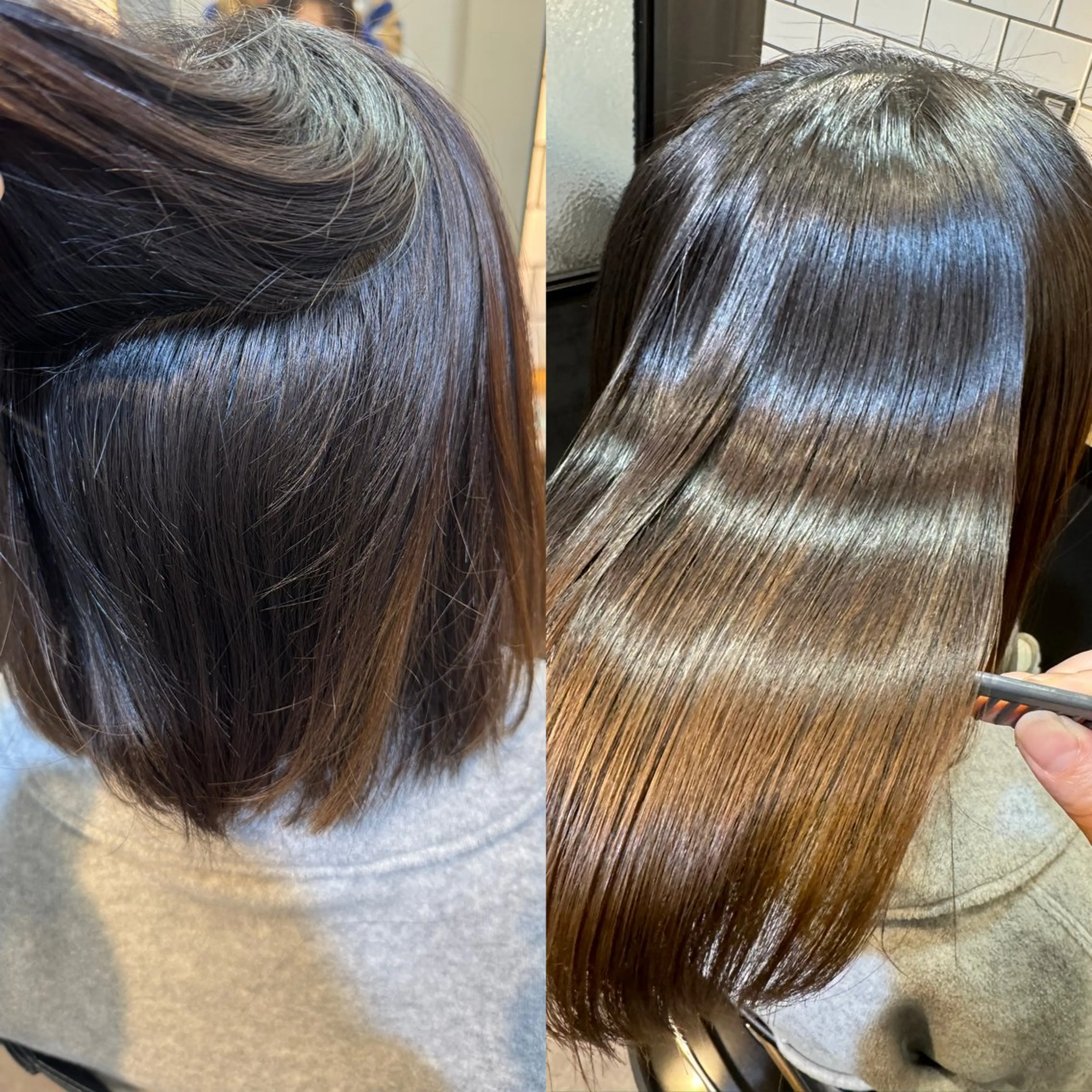 セミロング くせ毛 髪質改善 縮毛矯正 トリートメント 吉祥寺プルエクステ 🌟Hiraiのヘアスタイル