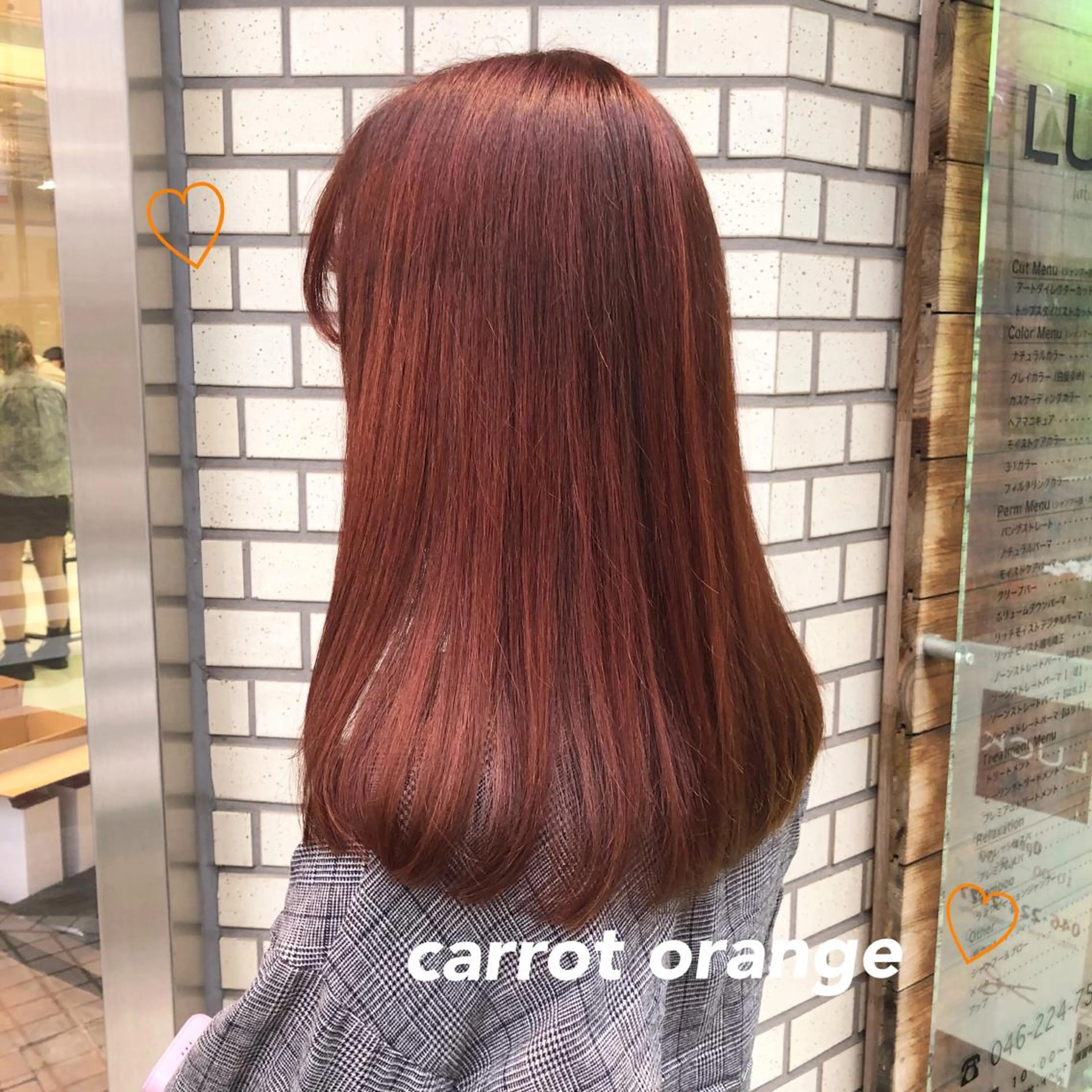 ロング カラー ブリーチ ブリーチなしカラー オレンジ 韓国ヘア得意❤︎森澤 悠佳のヘアスタイル