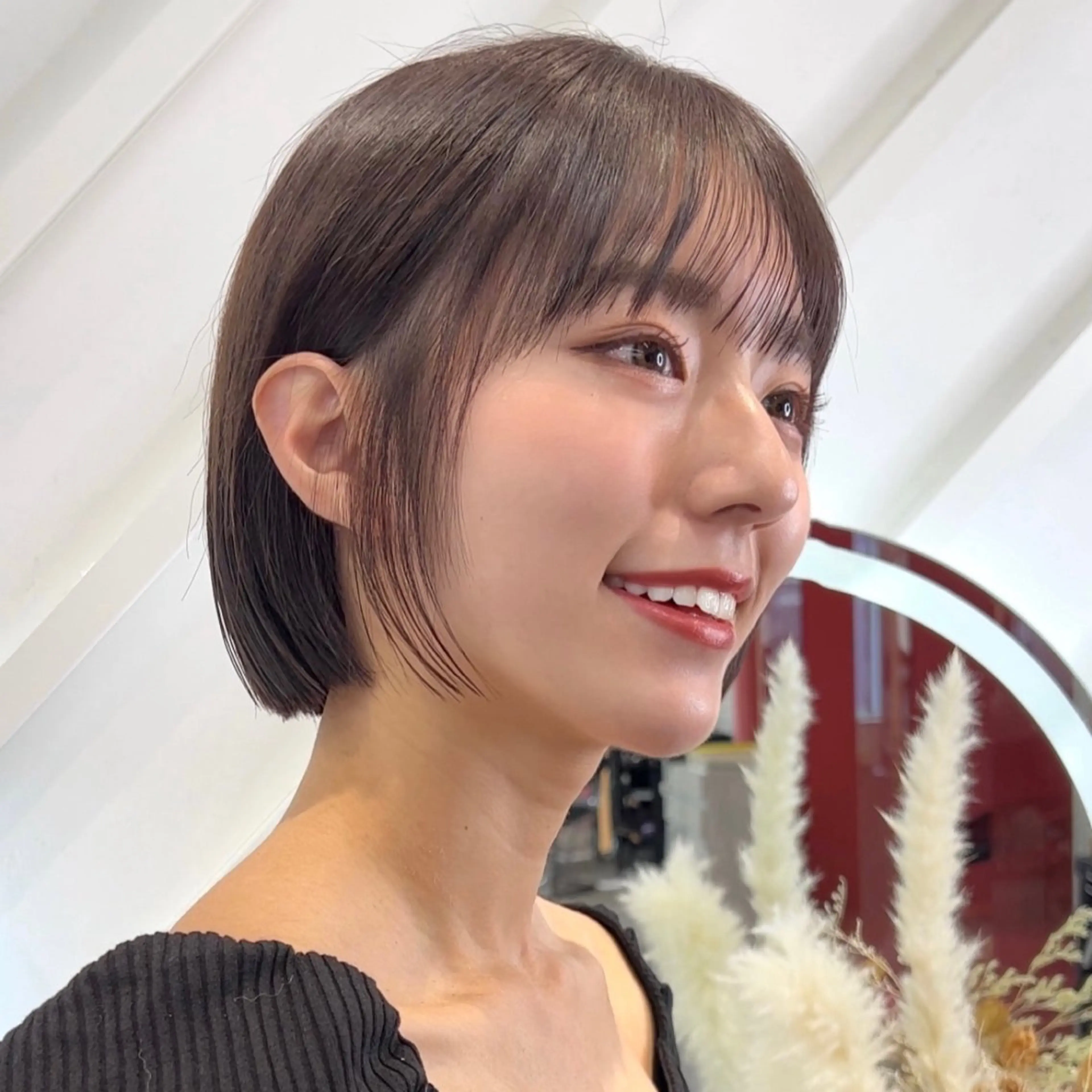 ショート カラー 莉乃/縮毛矯正/髪質 改善/艶カラーのヘアスタイル