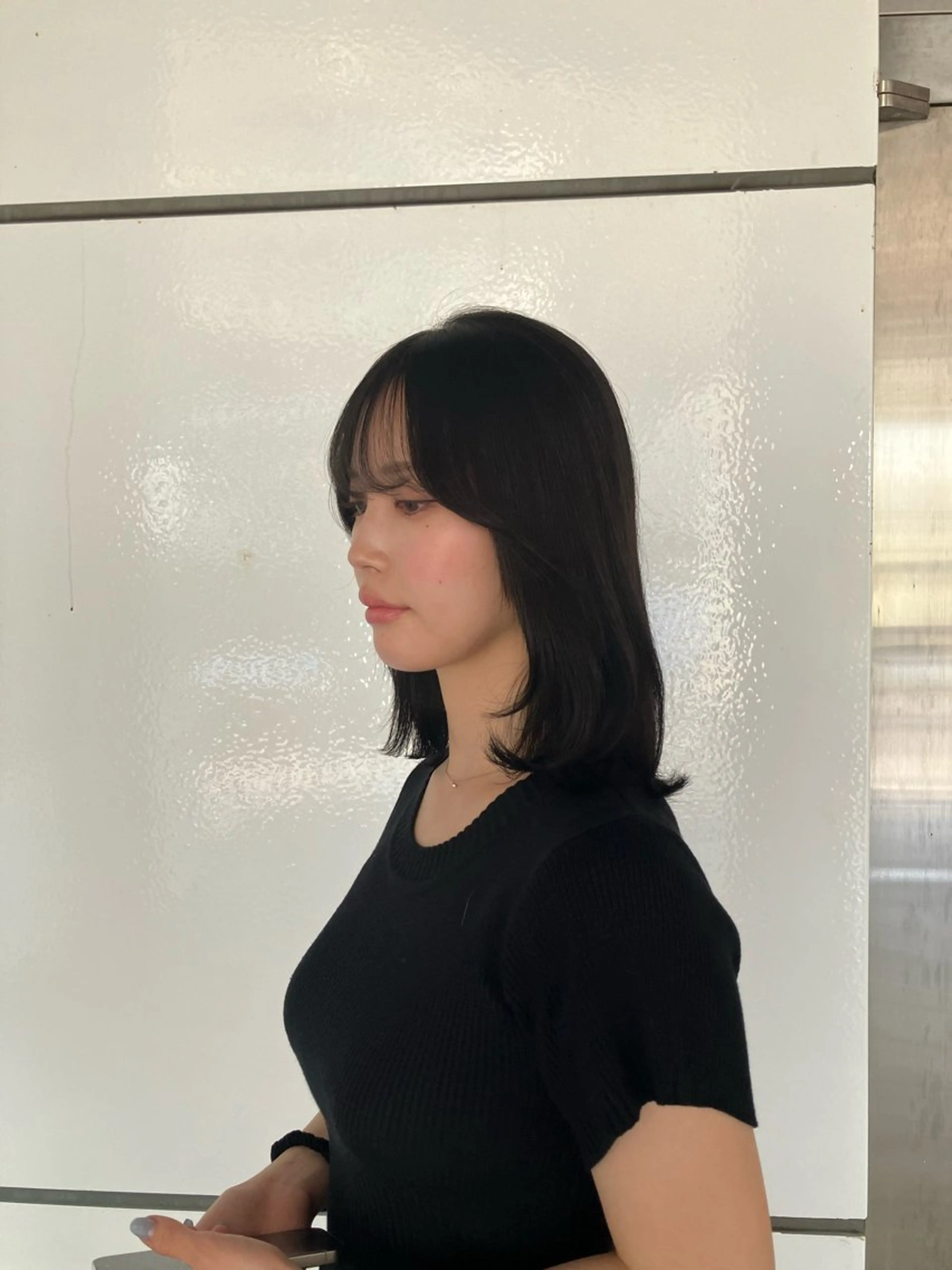 ミディアム 平松 里穗のヘアスタイル