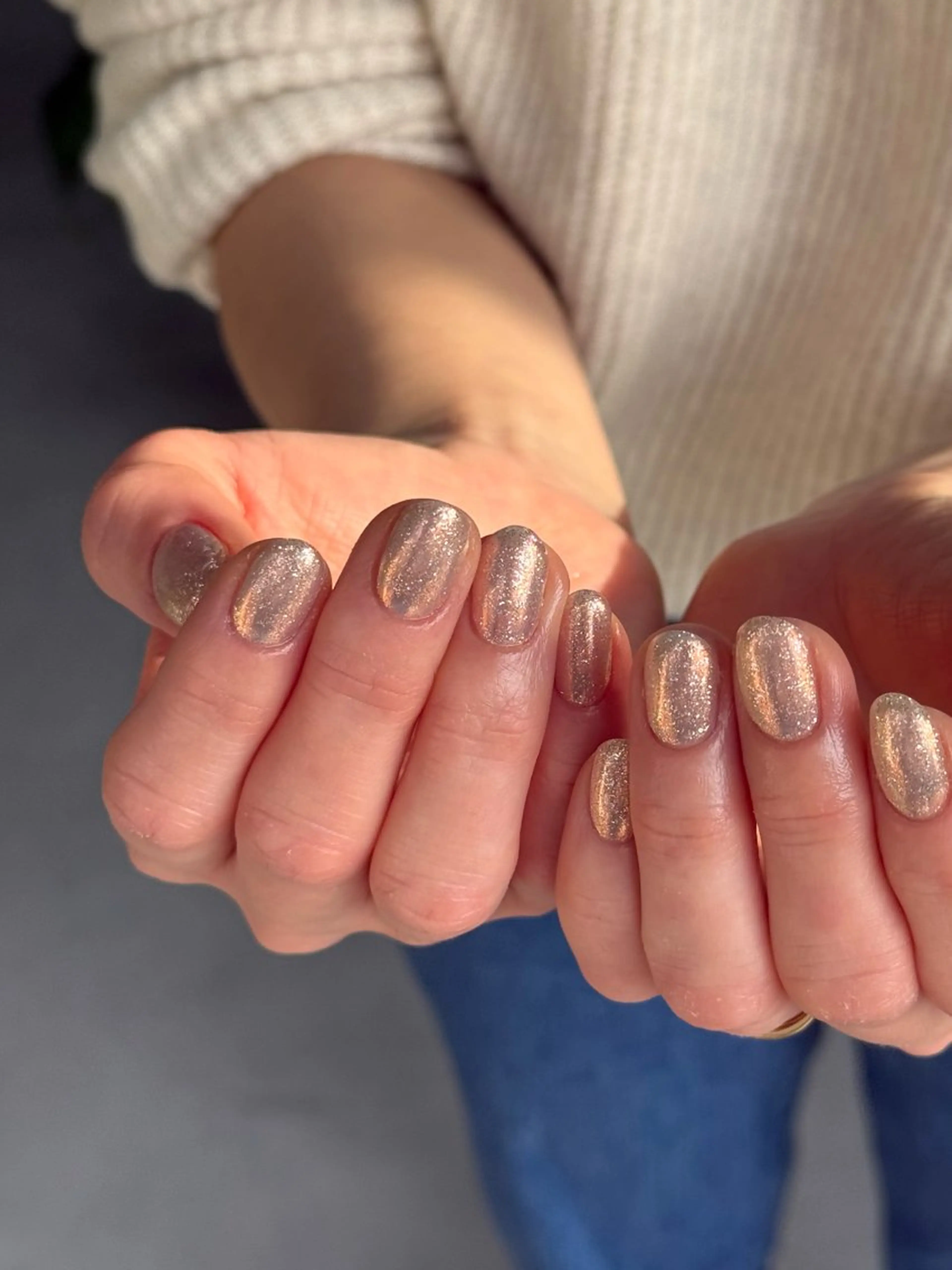 ネイル ラメ(グリッター) ミラーネイル ハンドネイル MISATO ネイリスト福岡/薬院のネイルデザイン