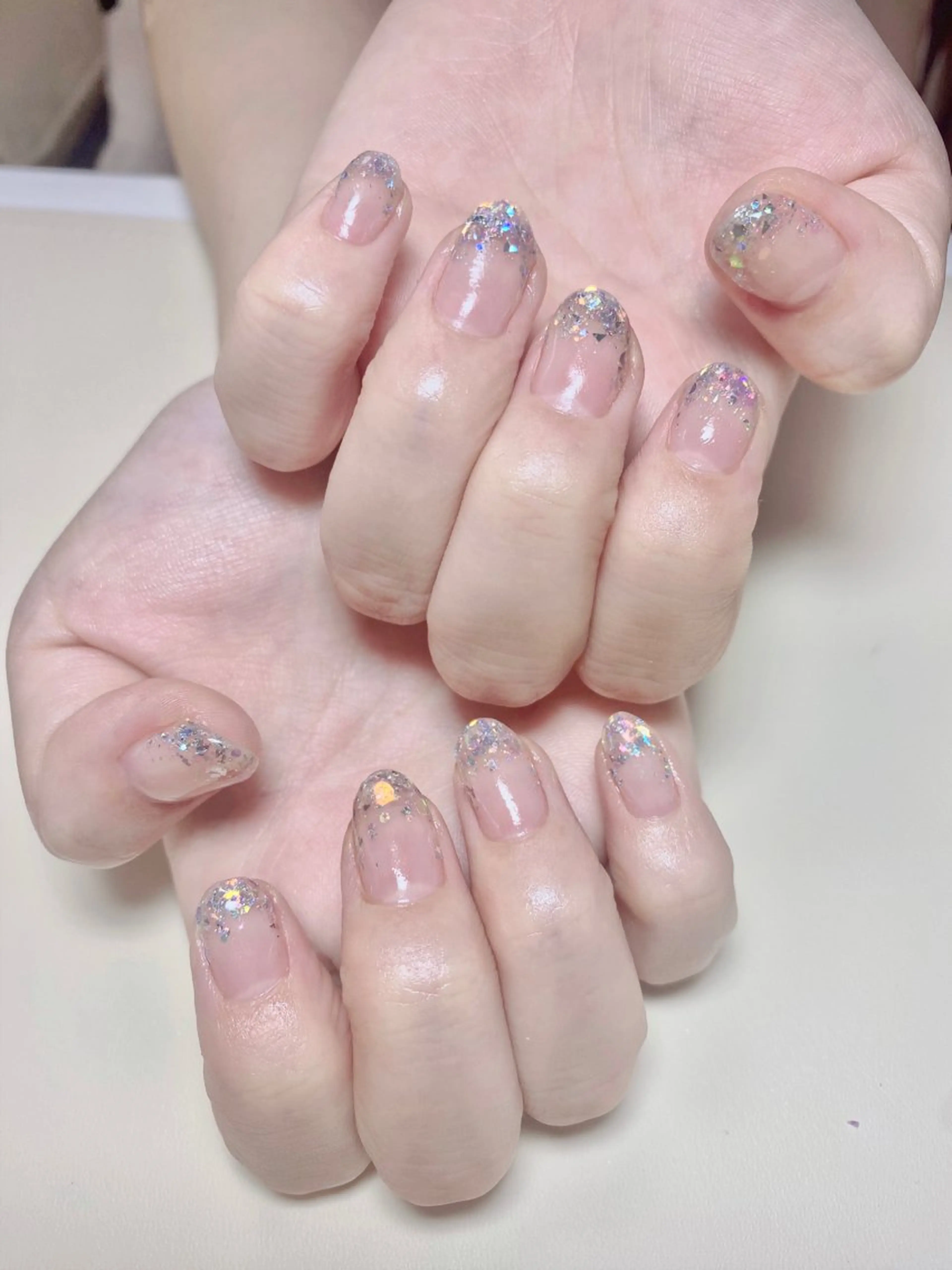 ネイル ホログラムネイル ラメ(グリッター) ラメグラデーション ハンドネイル Nail Salon K 🧸美爪育成のネイルデザイン