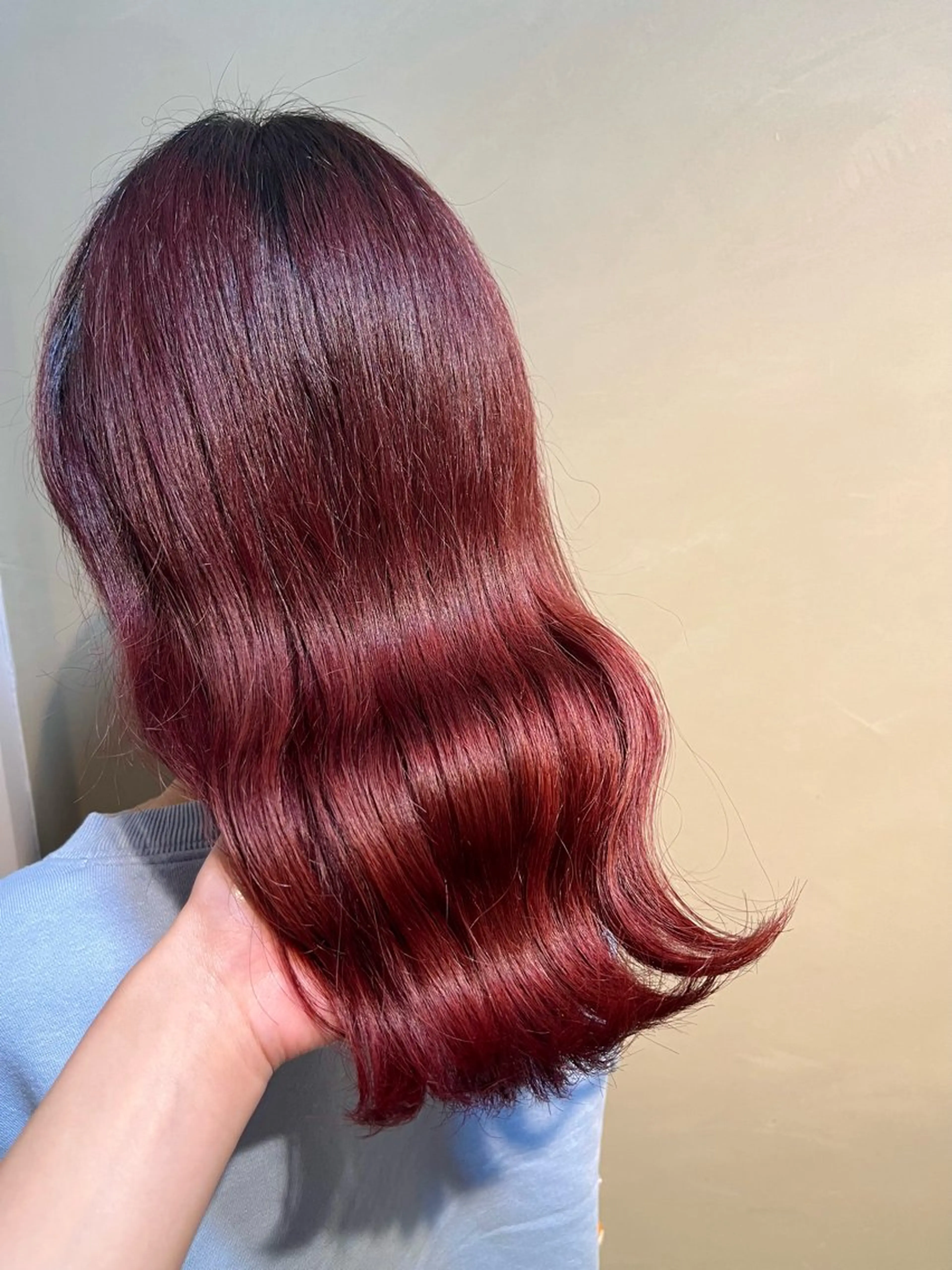 カラー ブリーチ ダブルカラー ブリーチなしカラー レッドカラー 本木下朋花/髪質 改善×ダブルカラーのヘアスタイル