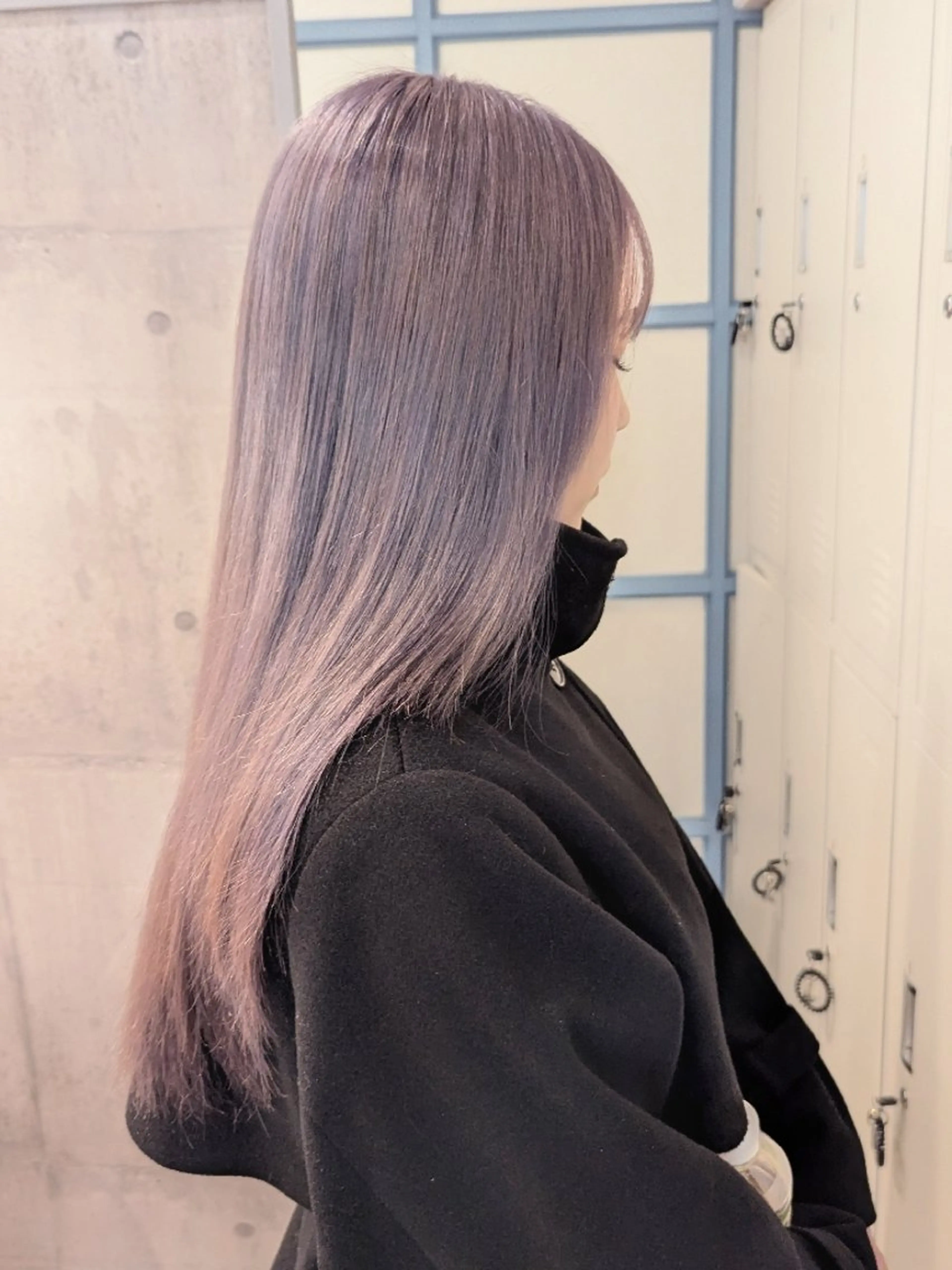 ロング カラー グレージュ ラベンダーカラー ラベンダーグレージュ ラベンダーグレー ヘアカラー トリートメント 🏹MIYU￤うるつ やカラー/抜け感ヘアのヘアスタイル