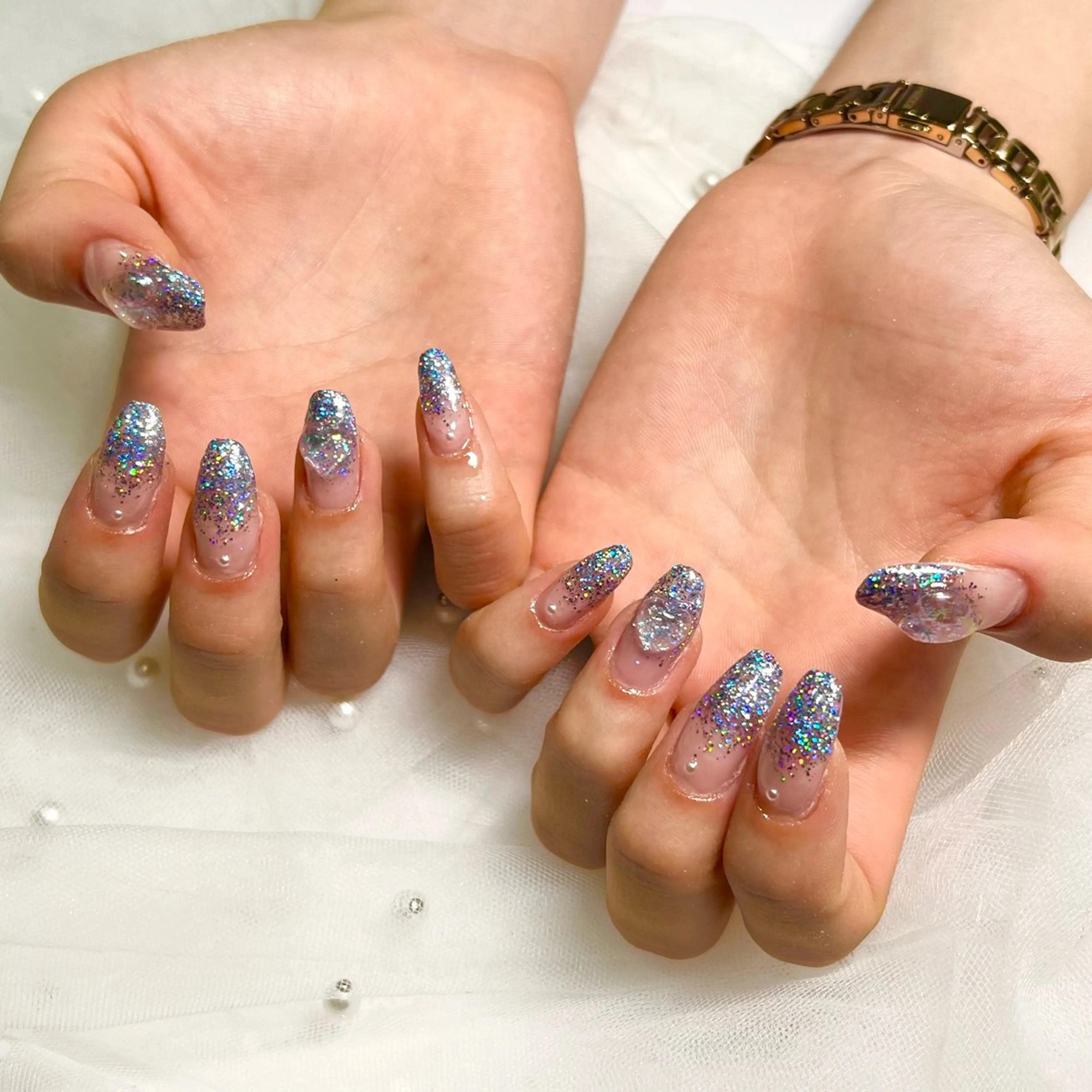 ネイル グラデーション ラメ(グリッター) ラメグラデーション 🧡Shine船橋 鳴海🧡のネイルデザイン