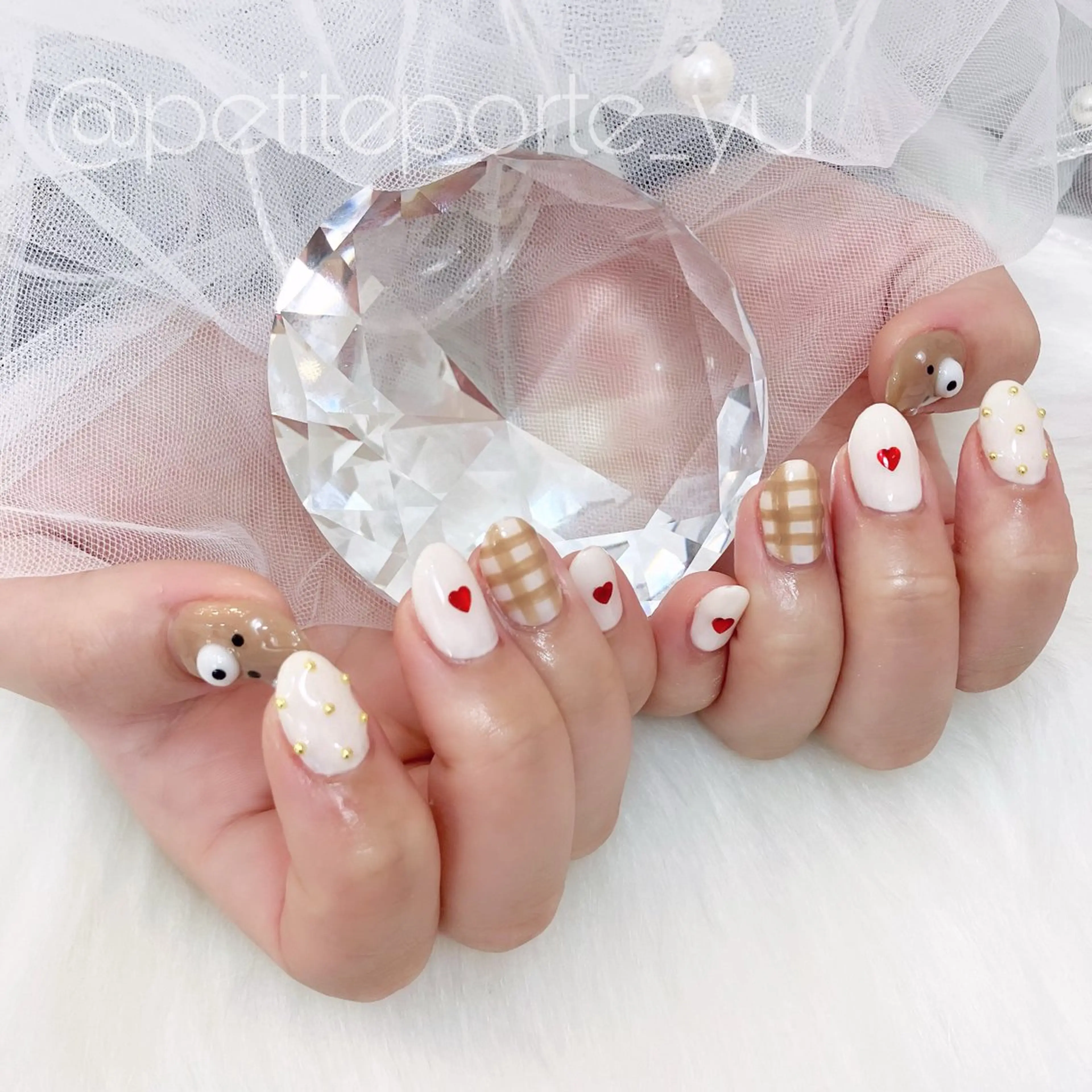 ネイル アートネイル ガーリー ハンドネイル nailsalon petite porte所属・petite porteのネイルデザイン