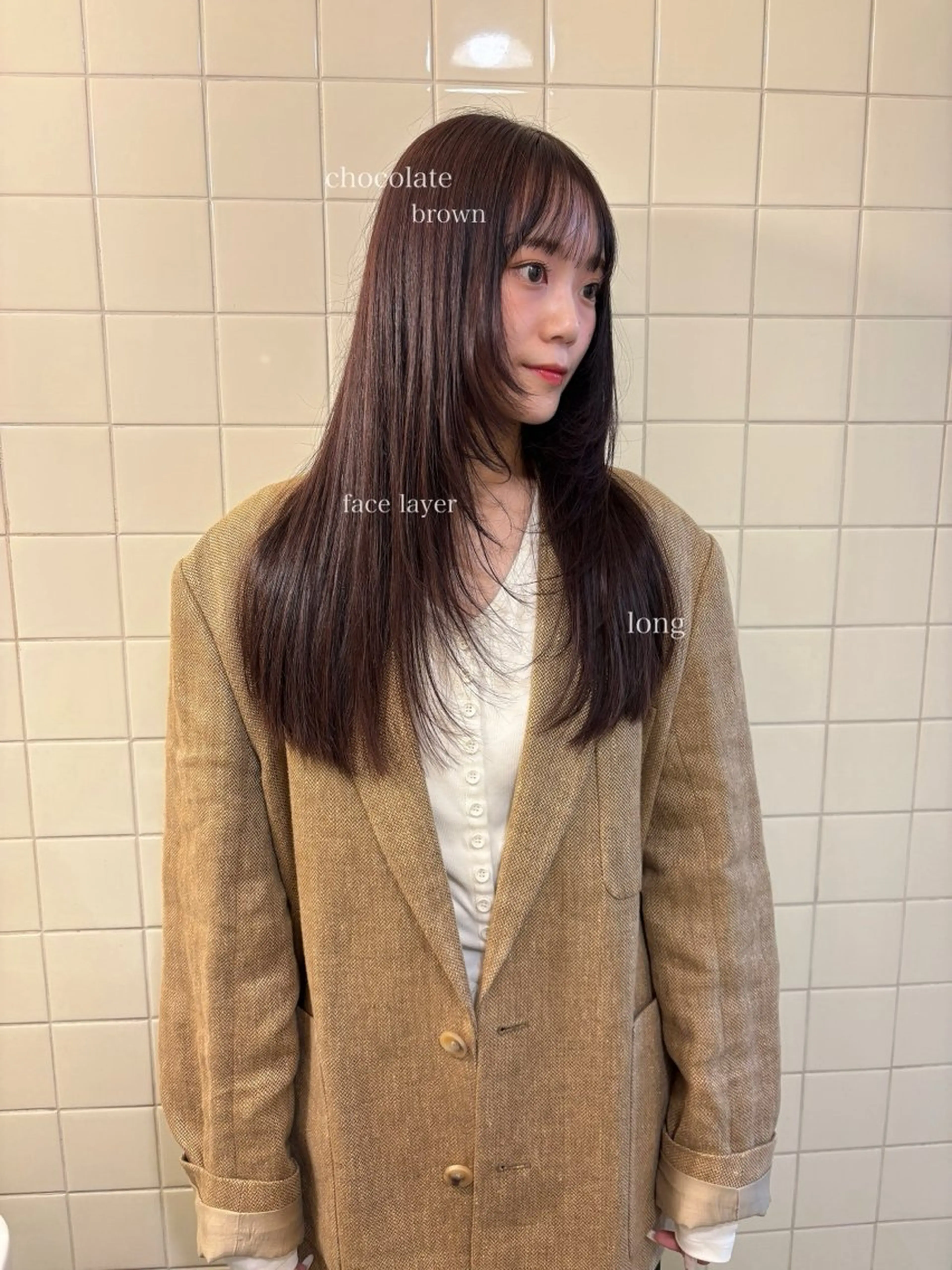 ロング カラー ヘアカラー トリートメント 韓国ボブ&顔まわり レイヤー♡TOMOEのヘアスタイル