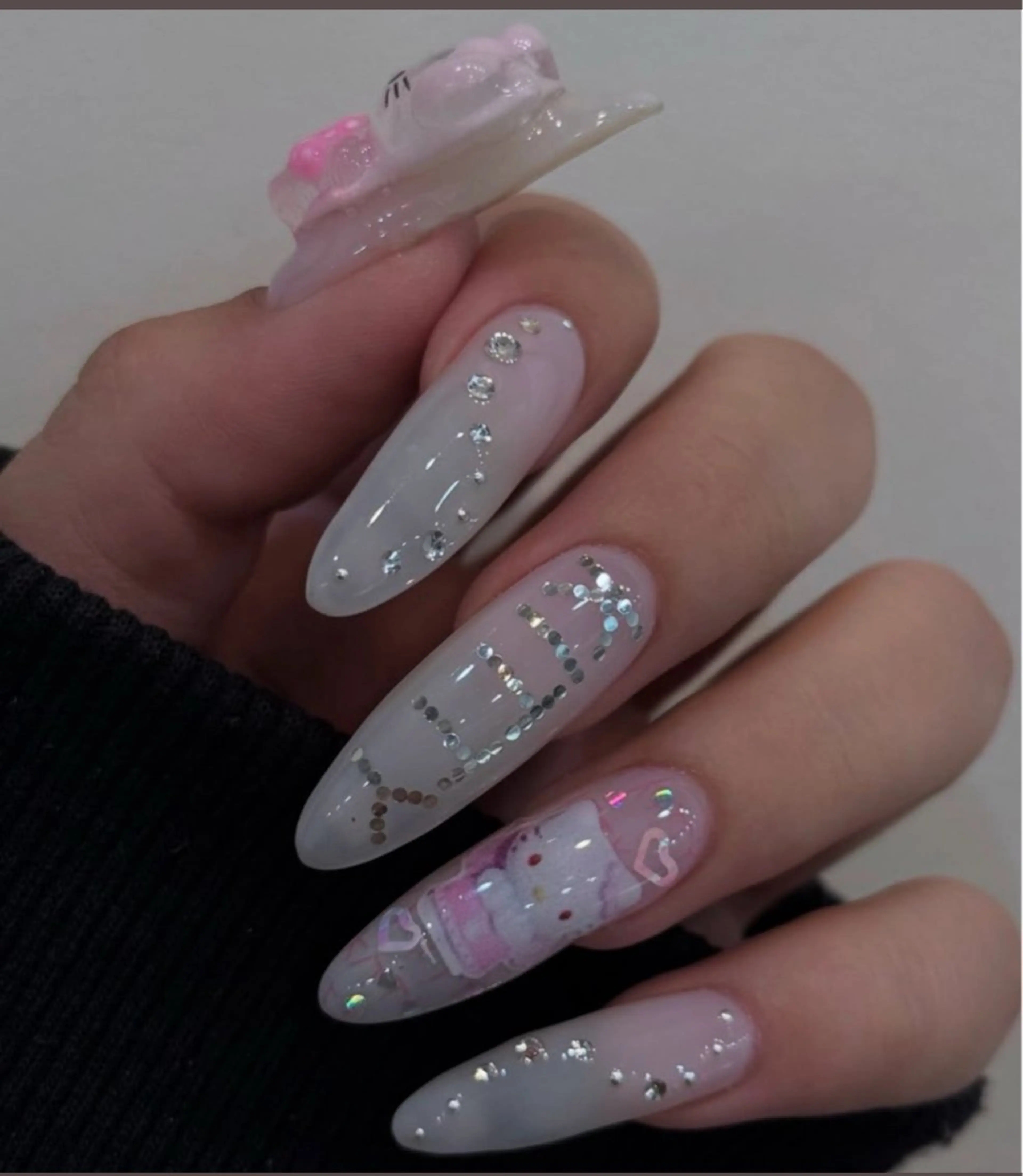 ネイル アートネイル オーロラネイル チークネイル フレンチネイル ガラスフレンチ 🎀🎀YooLi Nail Salonのネイルデザイン