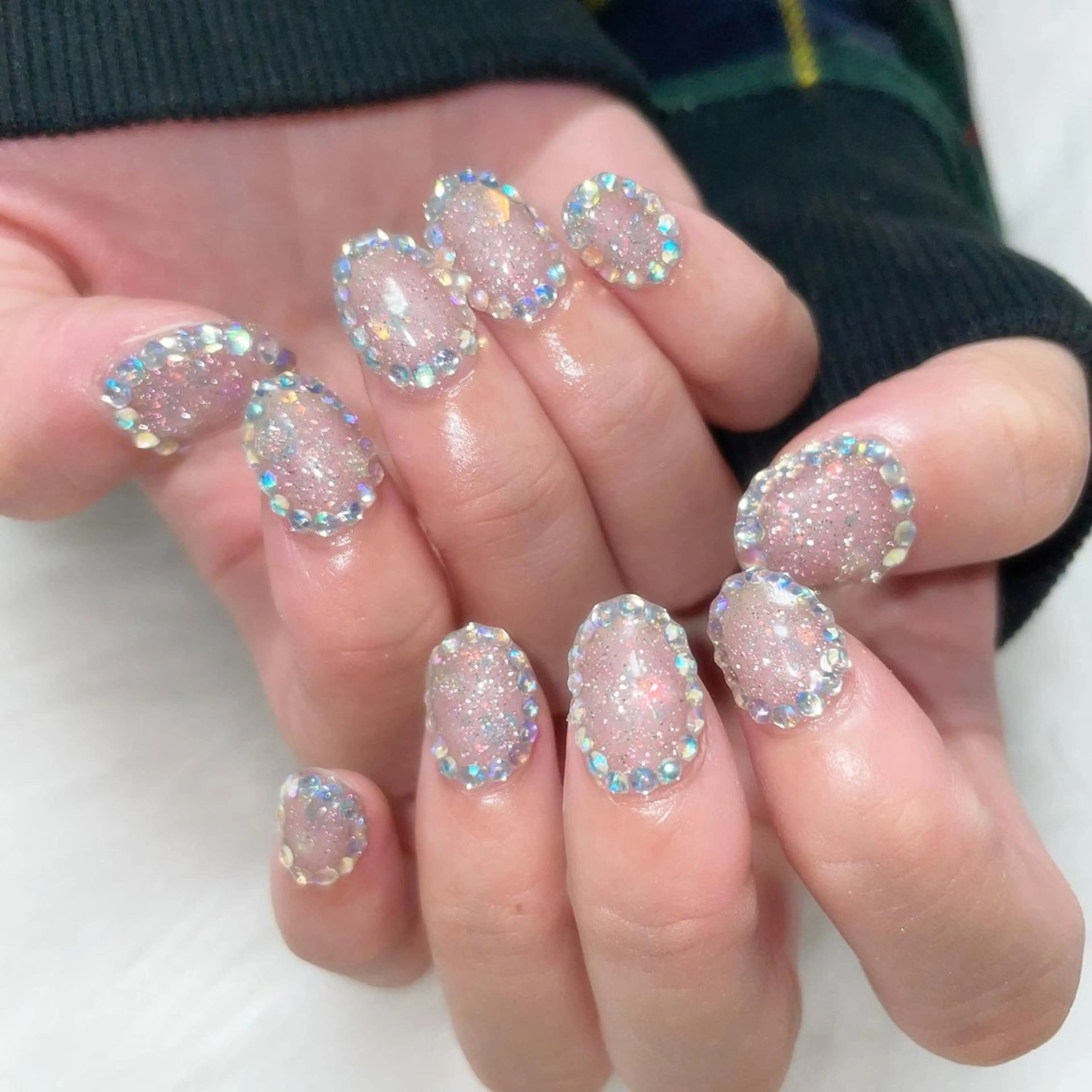 ネイル ハンドネイル ゴテゴテ💙ワンホン リオナのネイルデザイン