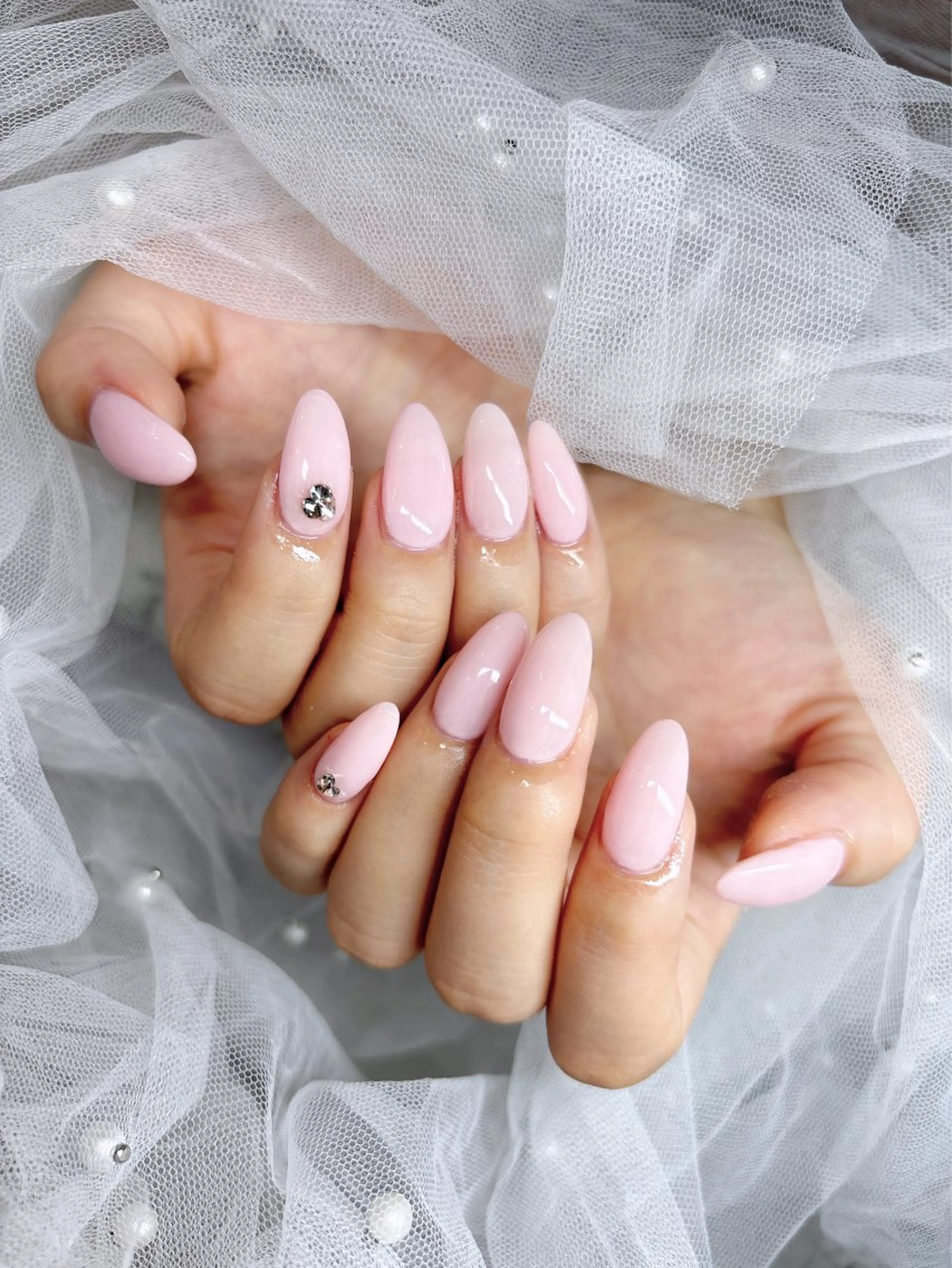 ネイル ジェルネイル ロングネイル ワンカラーネイル ピンク ワンホンネイル ハンドネイル happiness nailのネイルデザイン