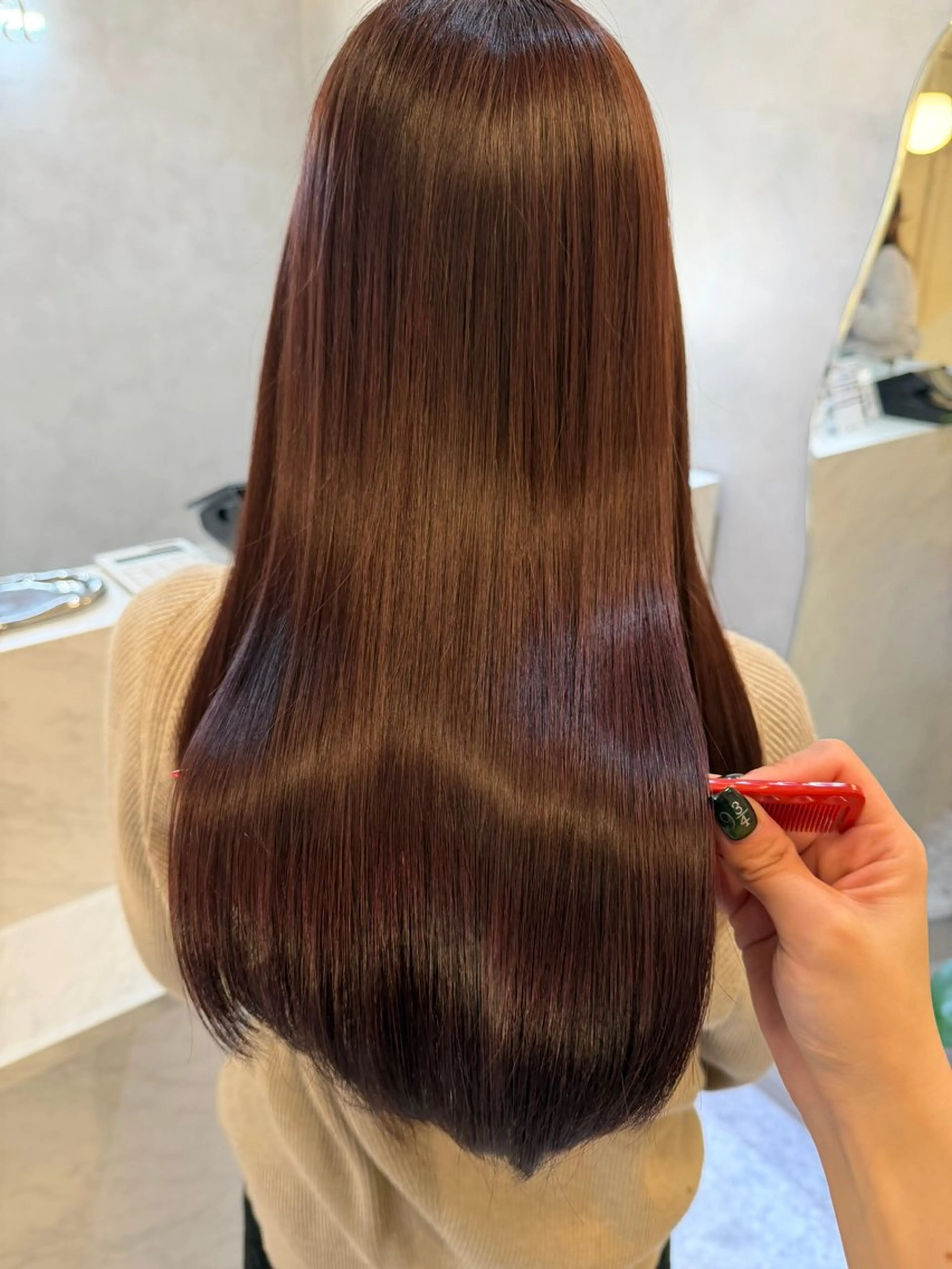 セミロング カット ヘアカラー トリートメント 🎀髪質改善/艶髪/ 艶カラー🎀浅田涼風のヘアスタイル