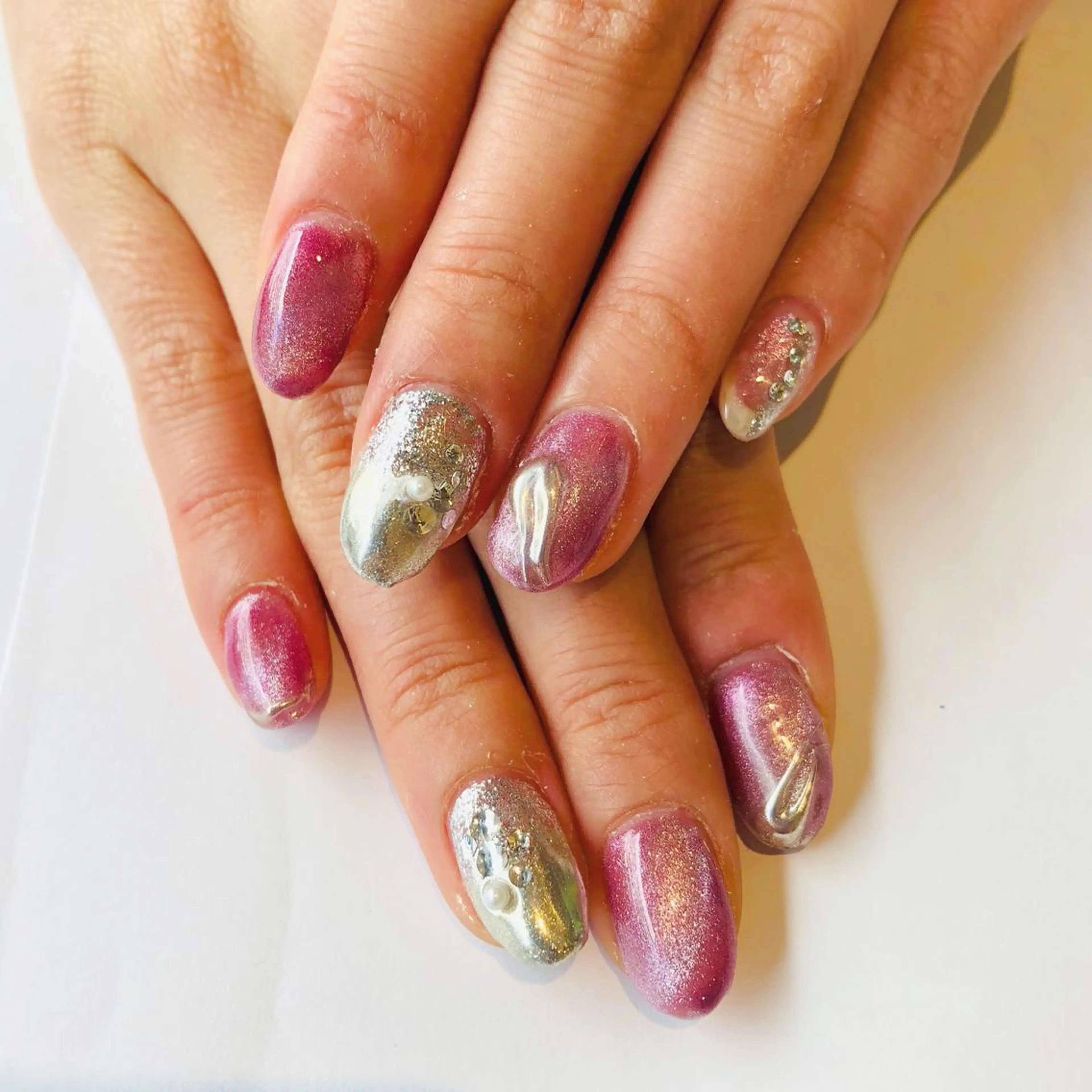 ネイル マグネットネイル ハンドネイル 大阪福島 韓国まつげ Sayaka🤍🐩のマツエク・マツパデザイン