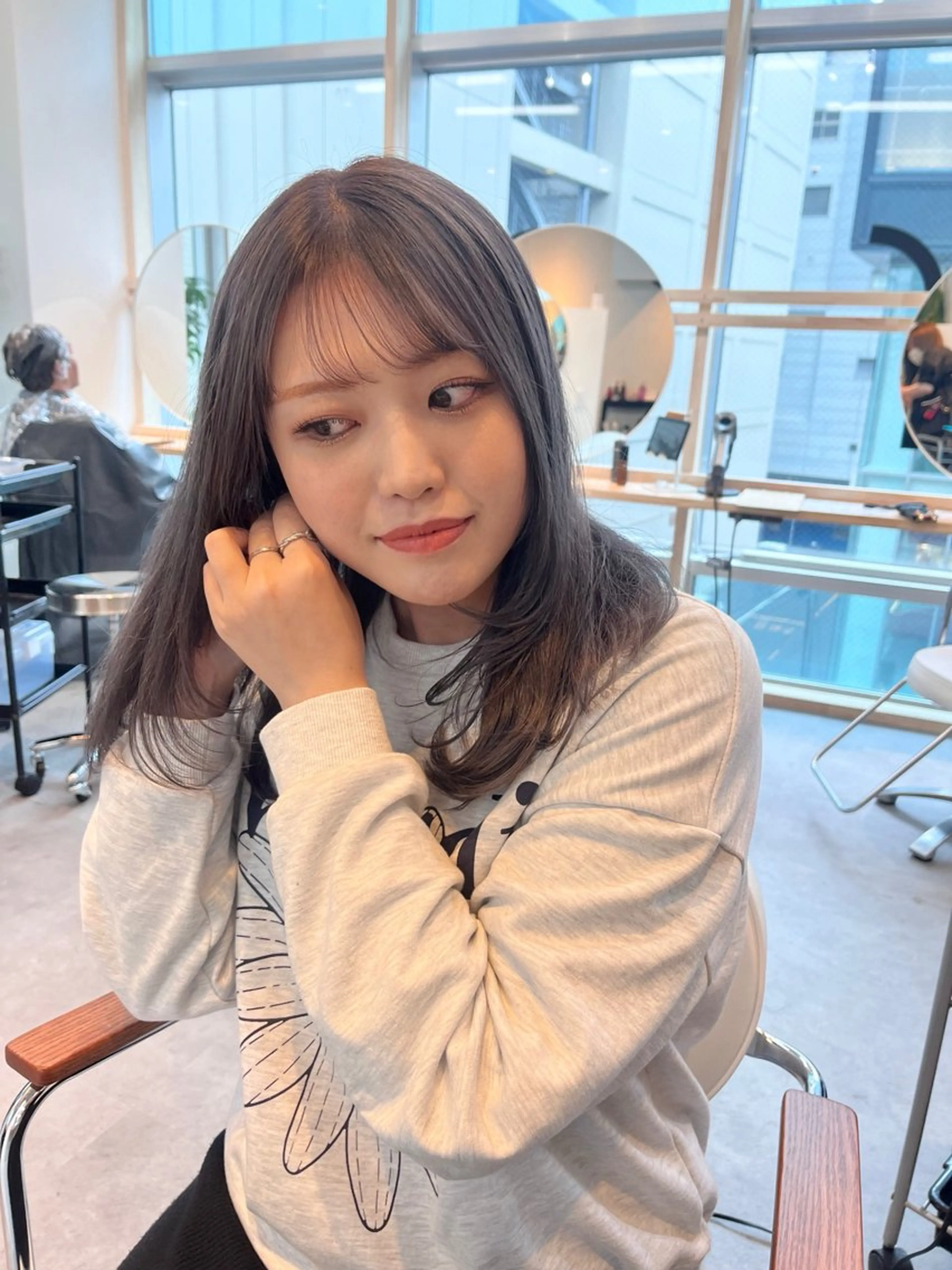 ミディアム カラー ヘアカラー レイヤーカット/韓国 ヘア/ honokaのヘアスタイル