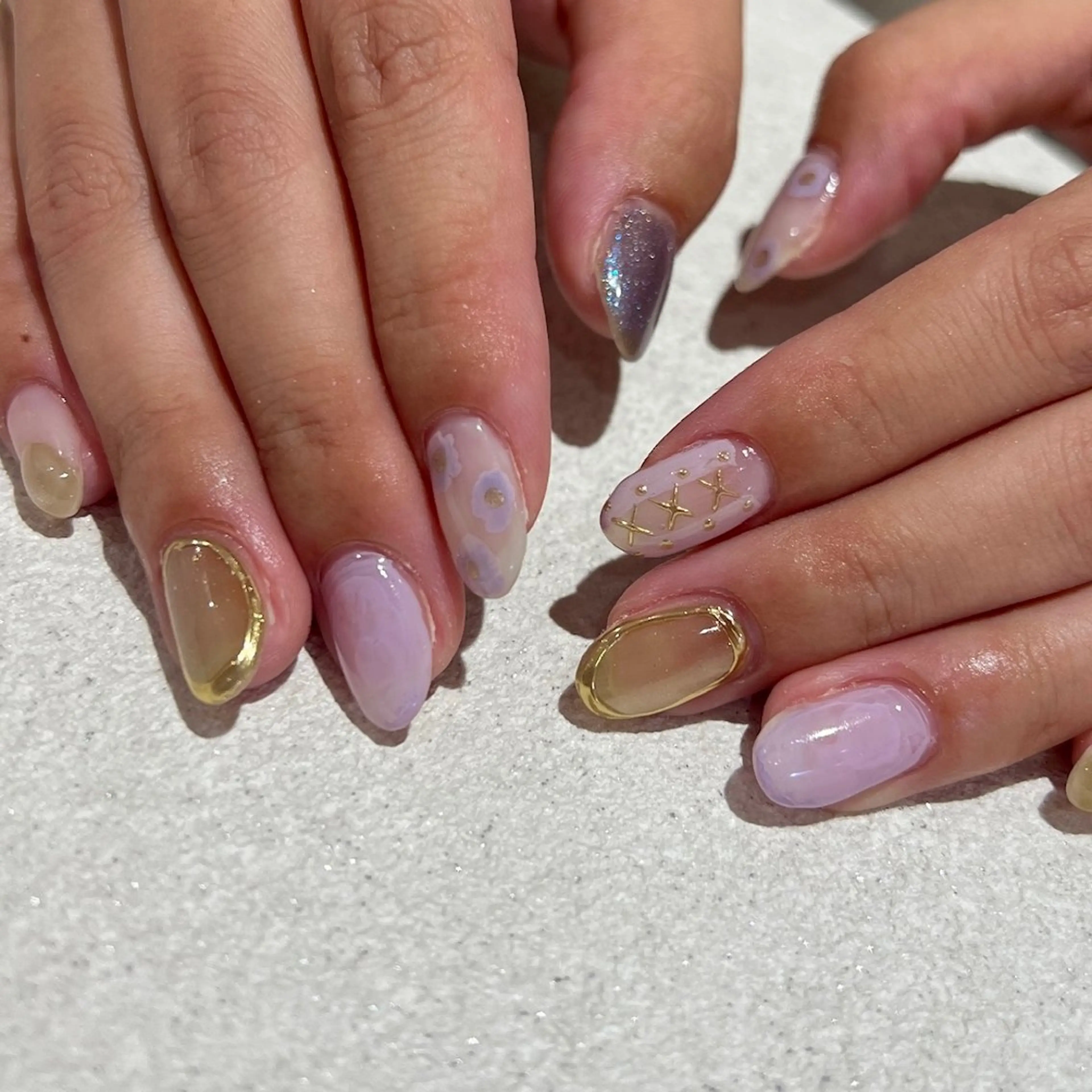 ネイル ハンドネイル 個性派ニュアンス nuts nail所属・【池袋】nuts nail　なつみのネイルデザイン